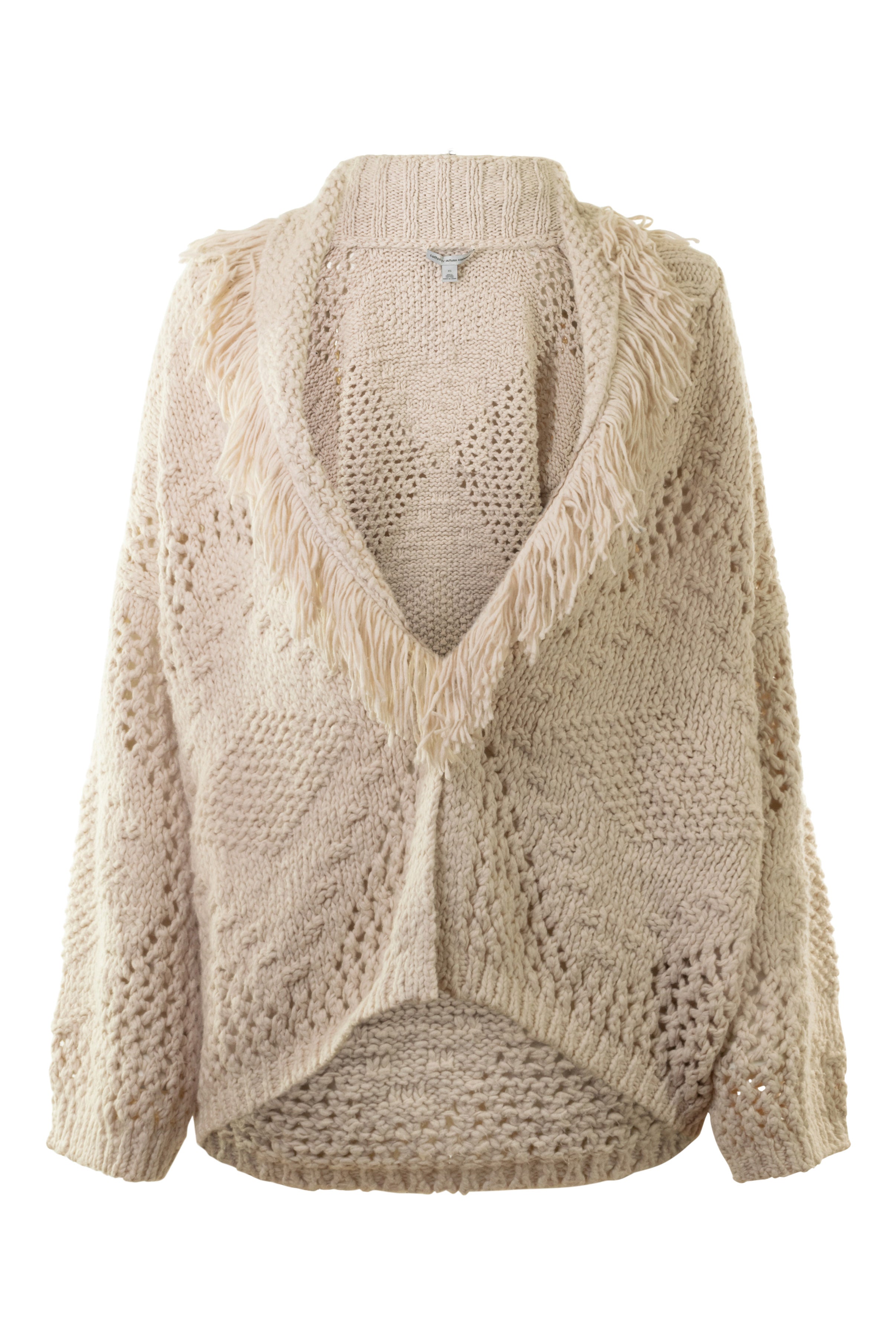 360Cashmere IZZY Shawl on sale Collar Fringe Cardigan Sweater