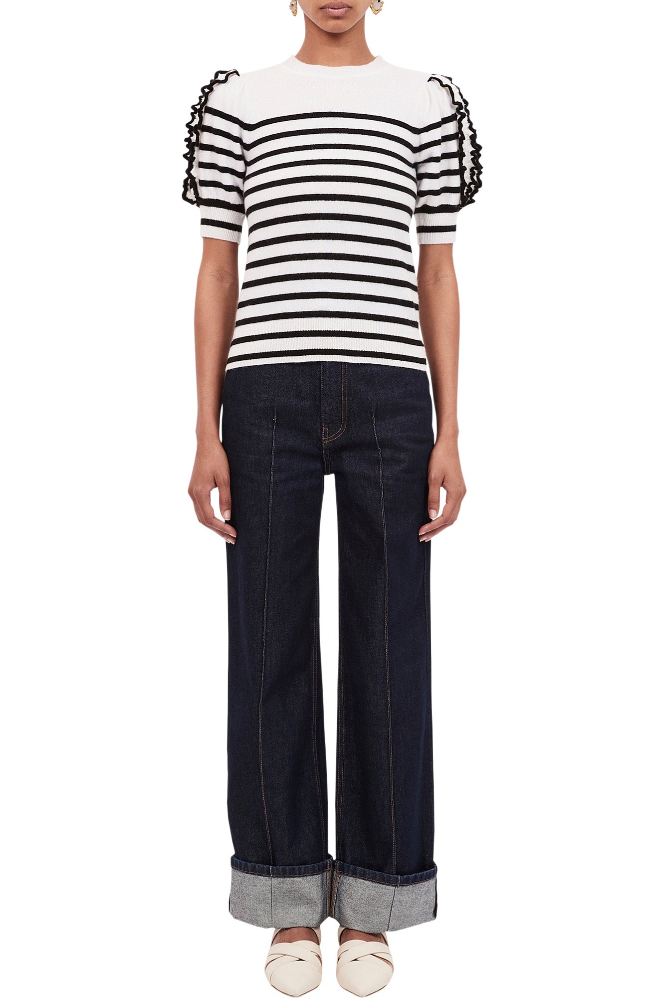 Ulla Johnson Lani Striped Cotton Voile Top outlets