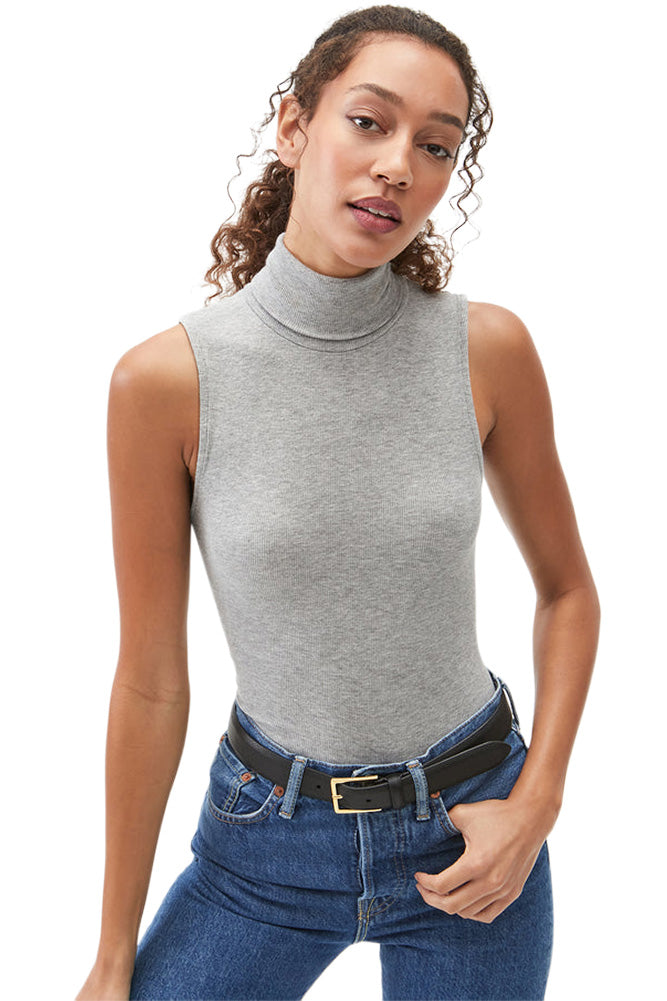 Gray sleeveless turtleneck sale