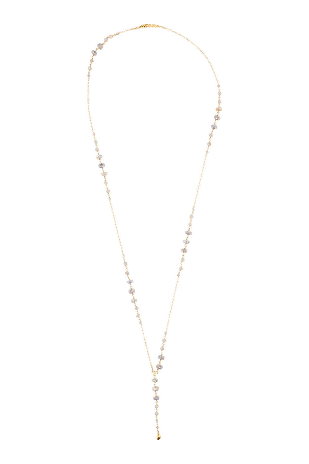 Chan Luu Lariat Beaded Necklace in Yellow Gold