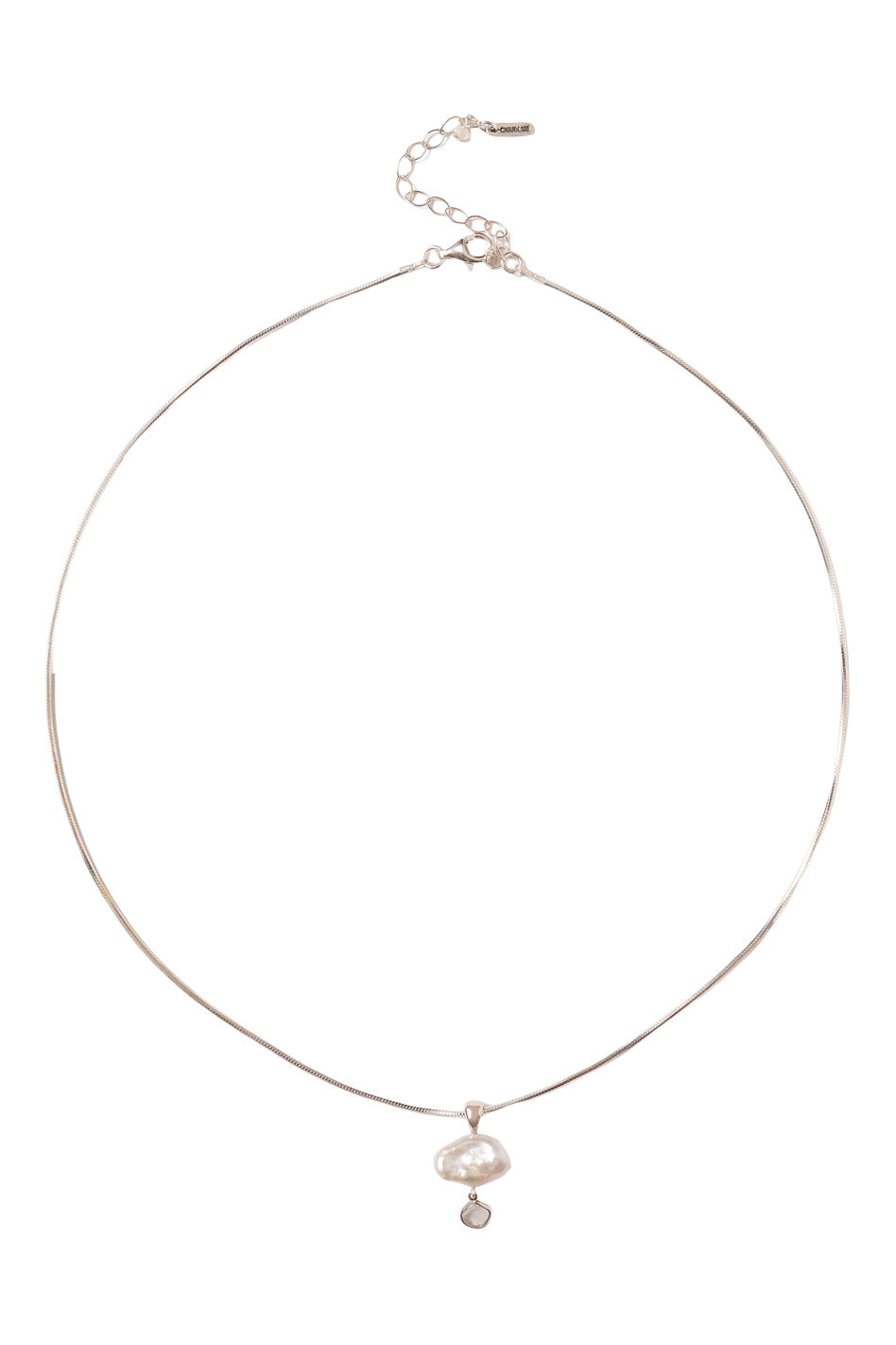 Chan Luu Silver Hilo Necklace in White Pearl