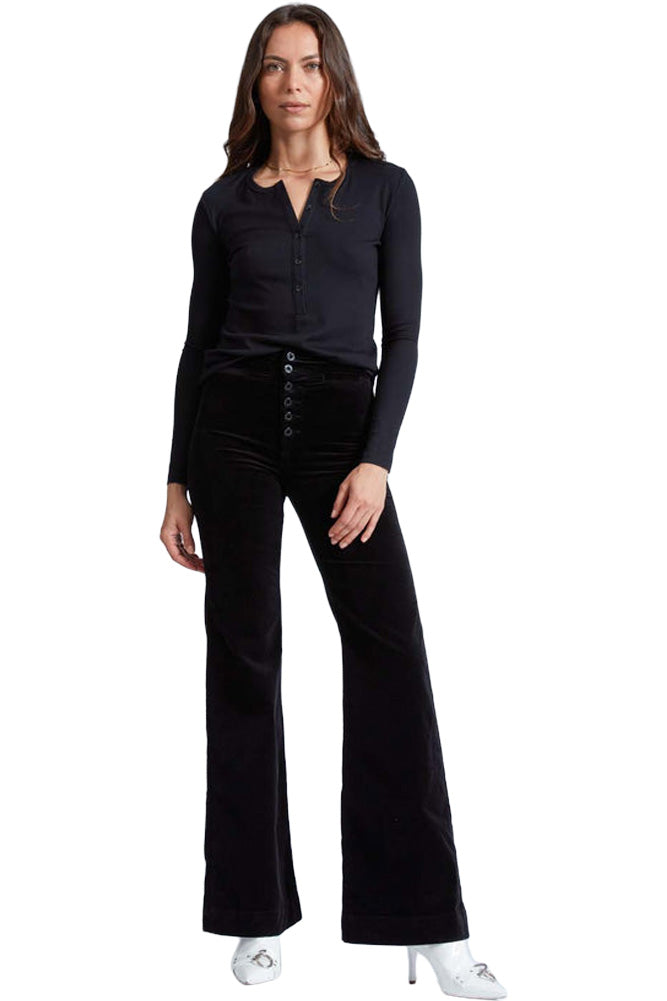 ASKK NY Brighton Wide Leg in Black Velvet