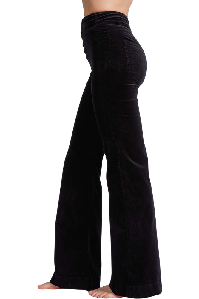 ASKK NY Brighton Wide Leg in Black Velvet