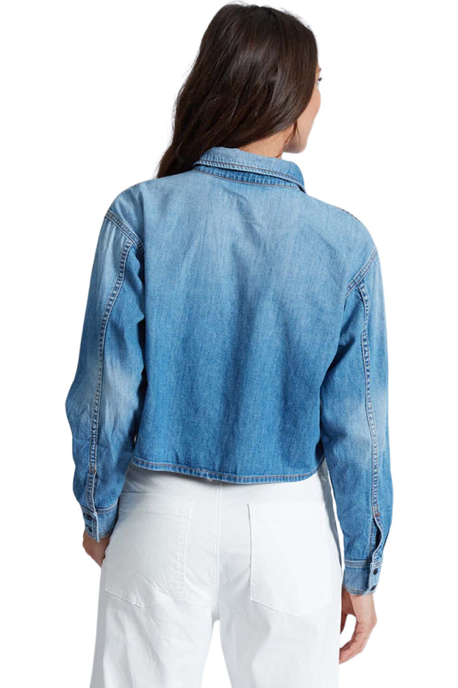 ASKK NY Cropped Denim Shirt in Muse