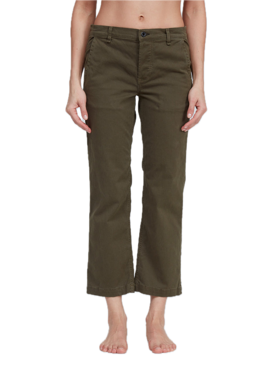 ASKK NY Slim Fit Twill Trouser in Safari Green