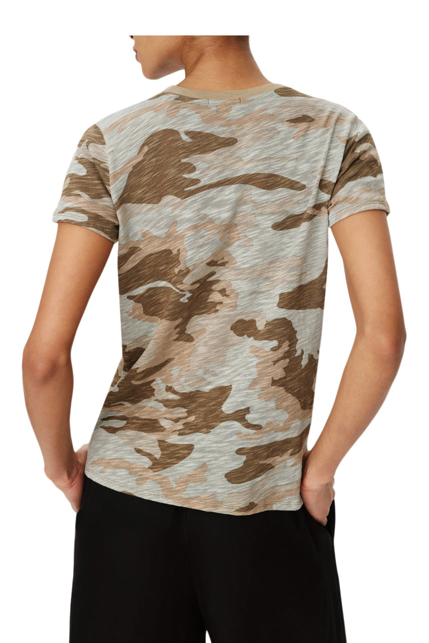 ATM Slub Jersey Camo Schoolboy Short Sleeve Crew Neck Tee in Faded Army-Multi