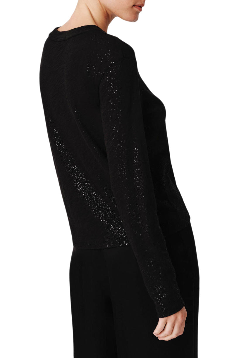 ATM Slub Jersey Long Sleeve in Black - Black Foil