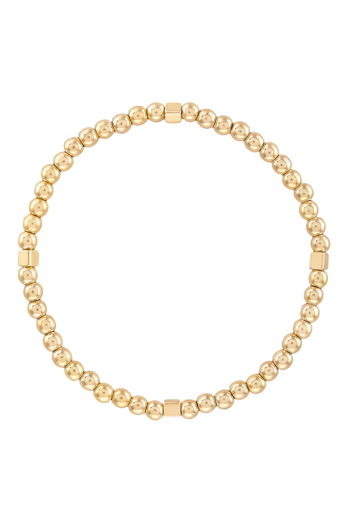 Alexa Leigh Quarter Square Beaded Bracelet in Yellow Gold