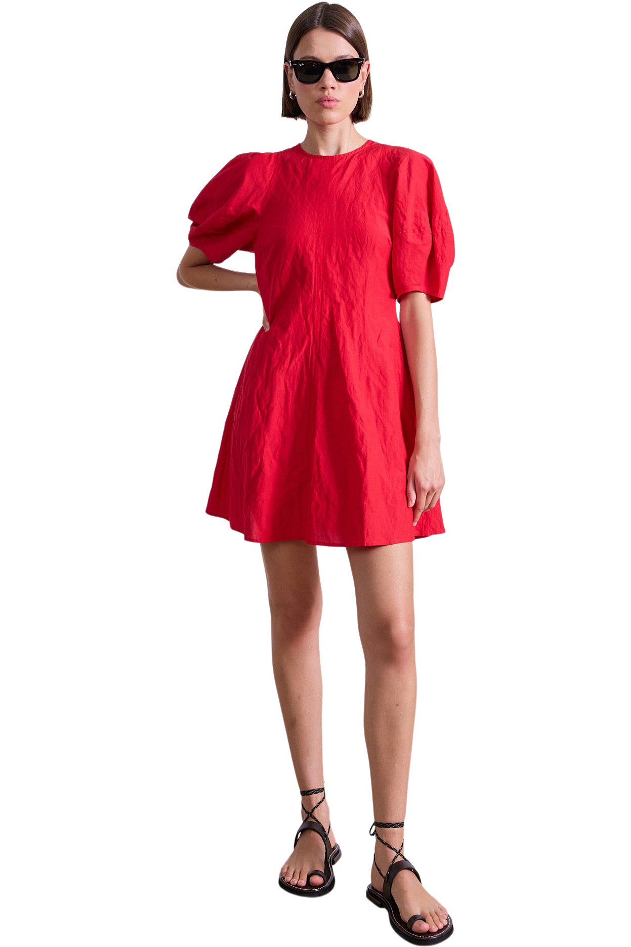 Apiece Apart Bettina Mini Dress in Red