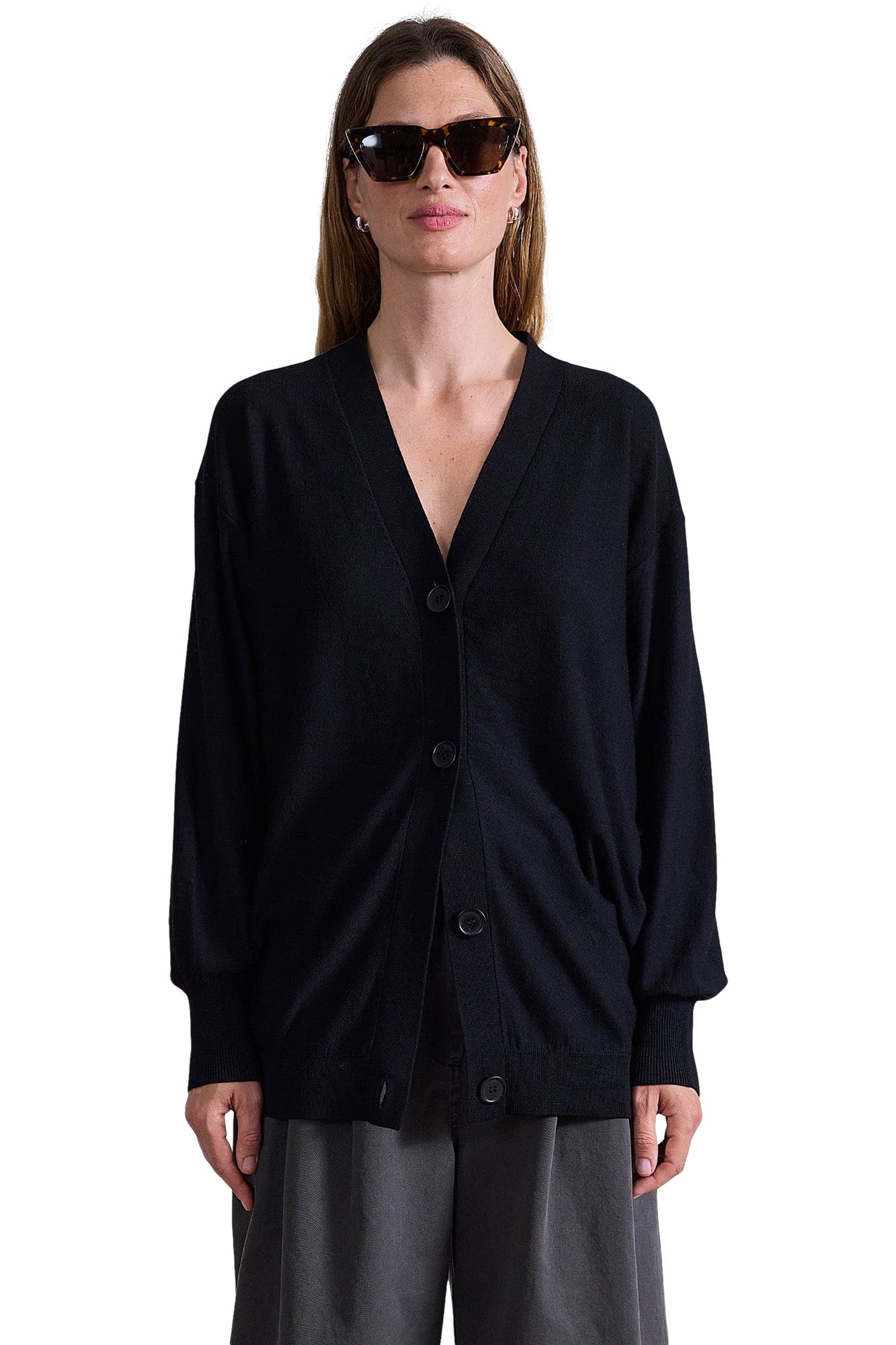 Apiece Apart Drippy Tissue Cardigan in Black