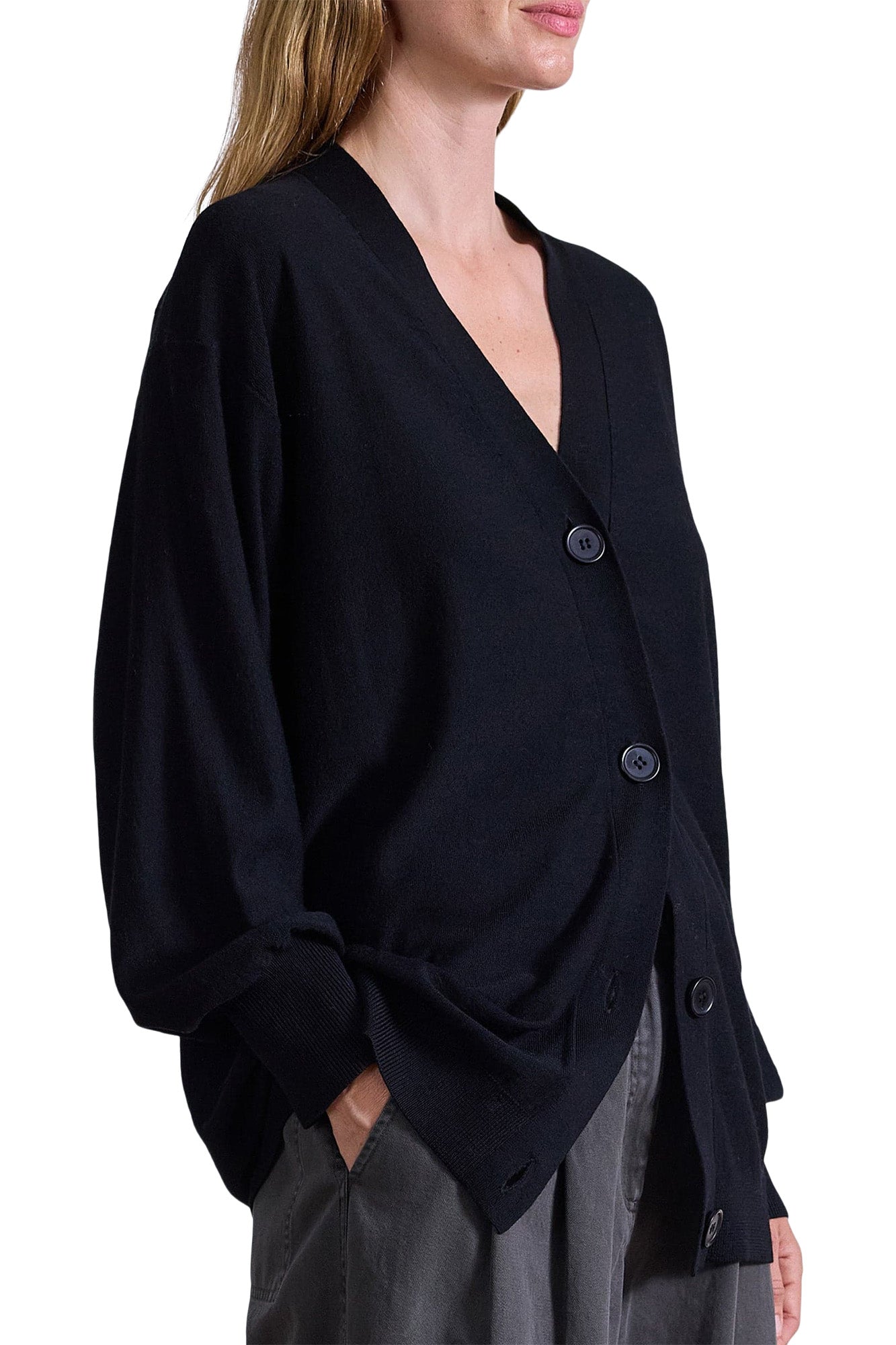 Apiece Apart Drippy Tissue Cardigan in Black