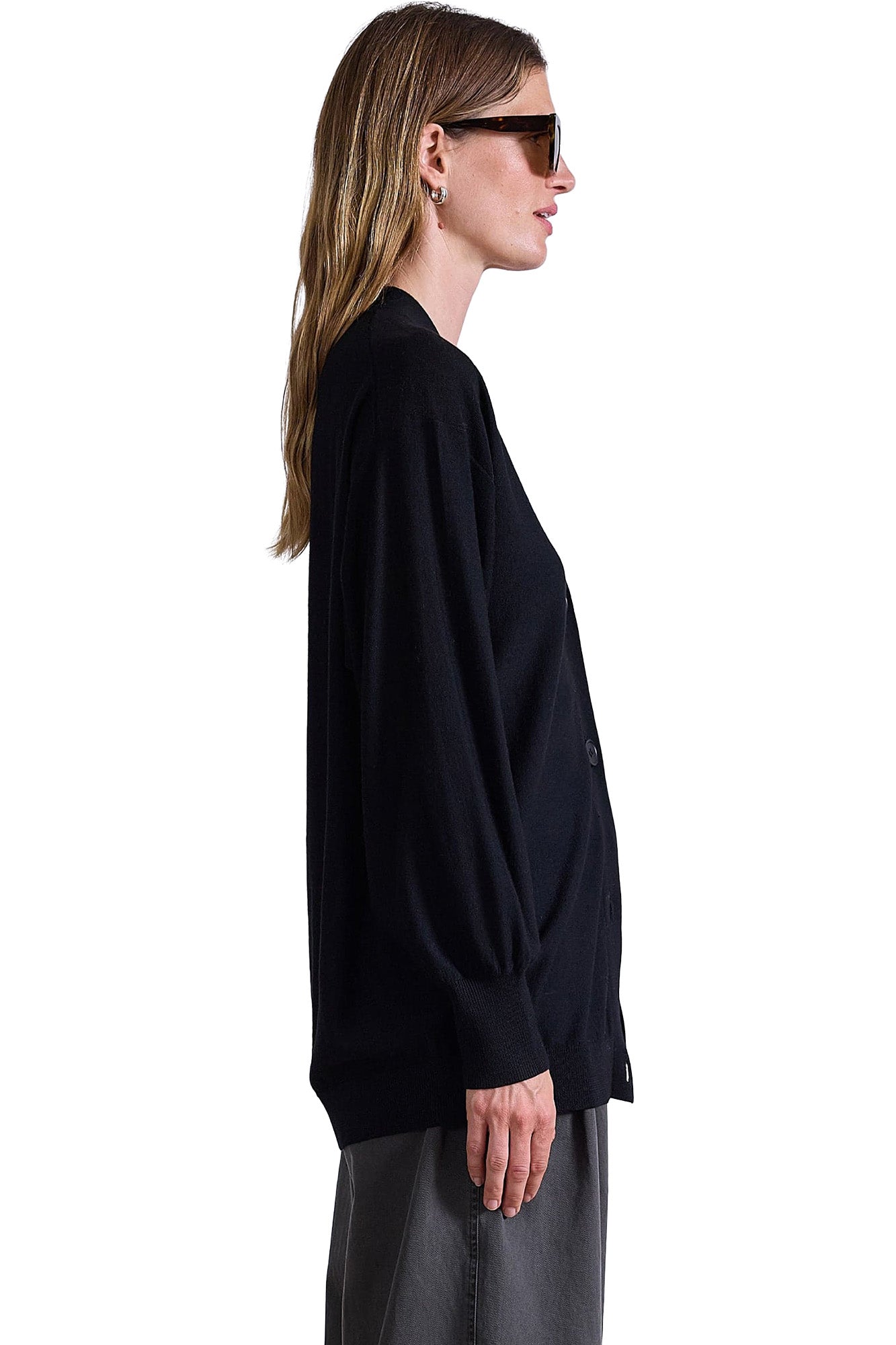 Apiece Apart Drippy Tissue Cardigan in Black