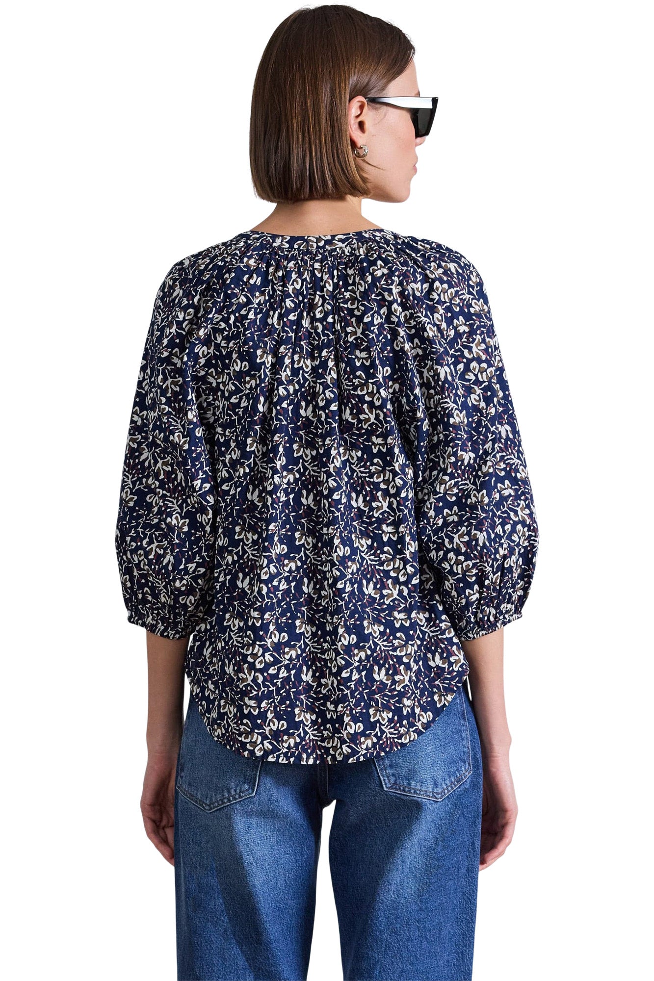 Apiece Apart Mitte Top in Mira Floral Navy