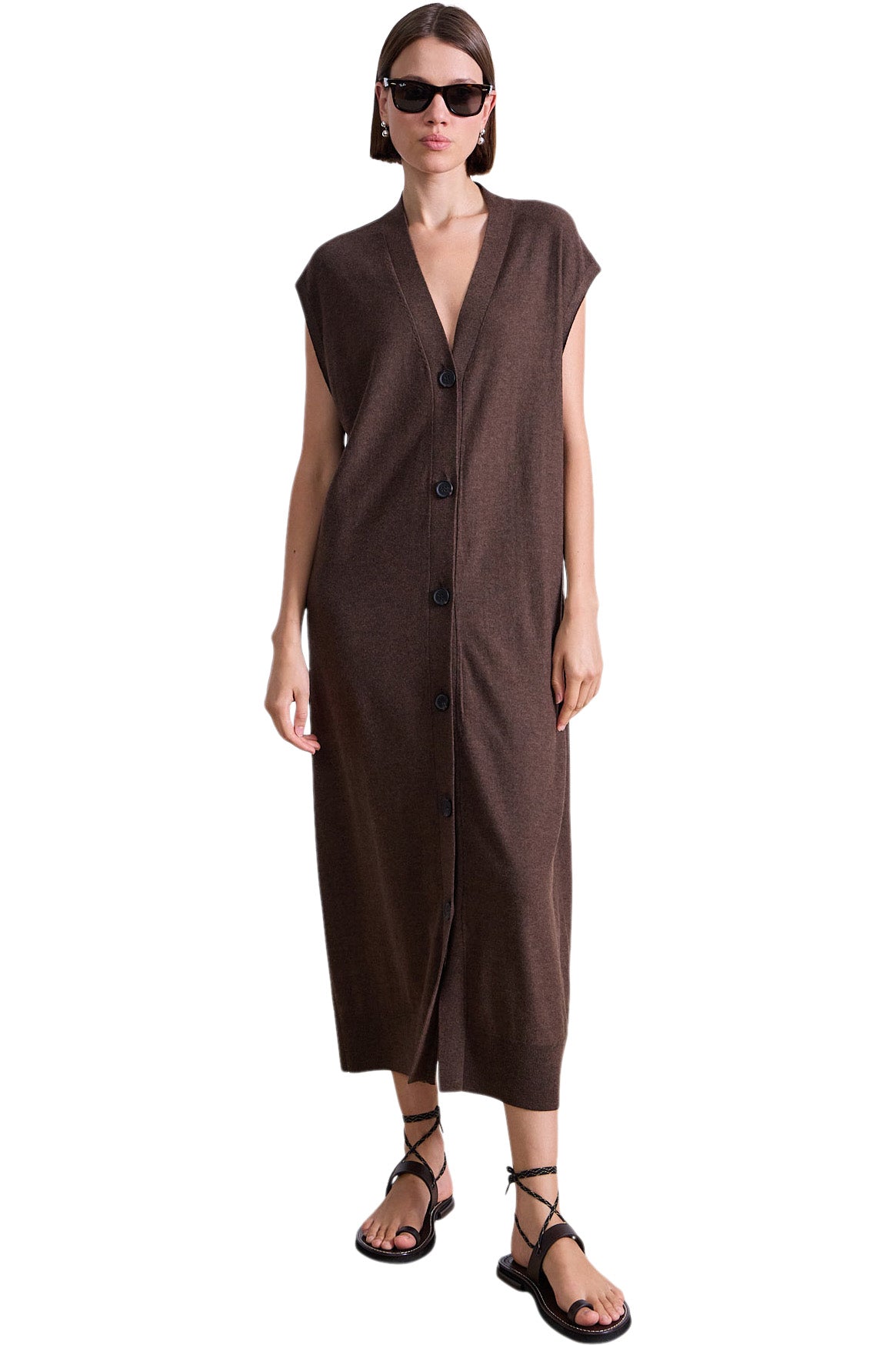 Apiece Apart Olana Knit Midi Dress in Espresso