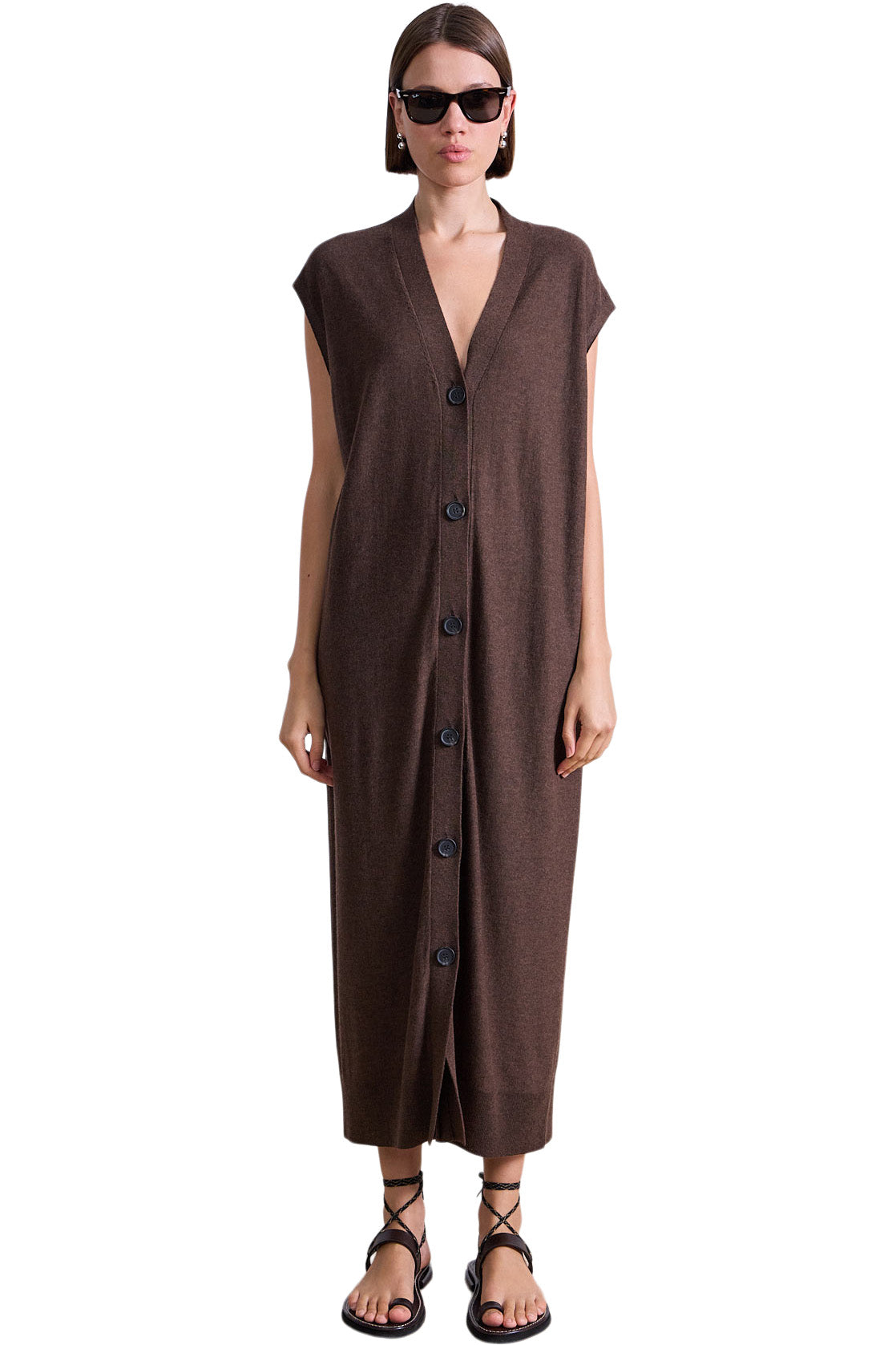 Apiece Apart Olana Knit Midi Dress in Espresso