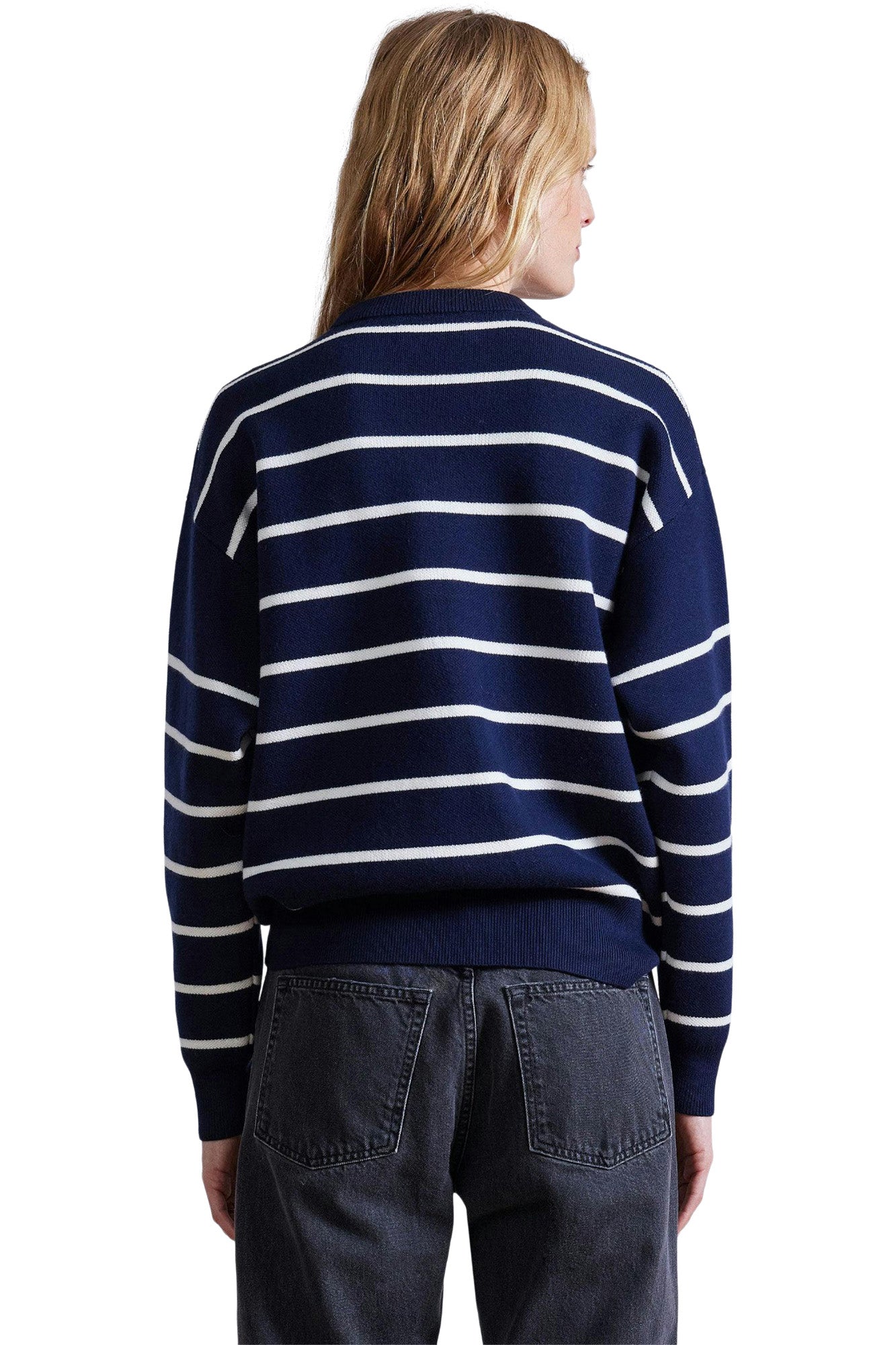 Apiece Apart Sportif Sweater in Navy Cream Stripe