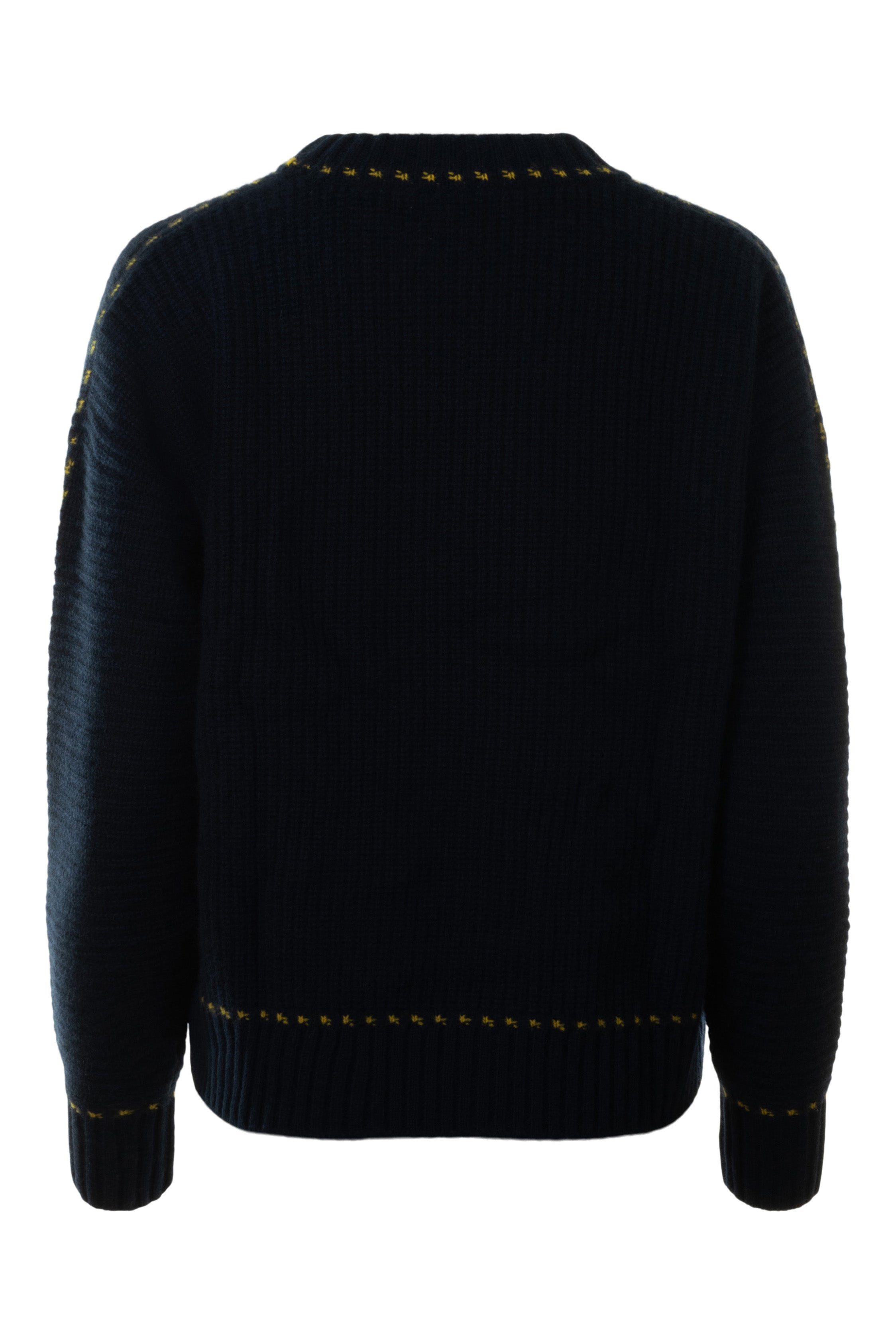 Autumn Cashmere Shaker Crew w/ Contrast Stitch Detail