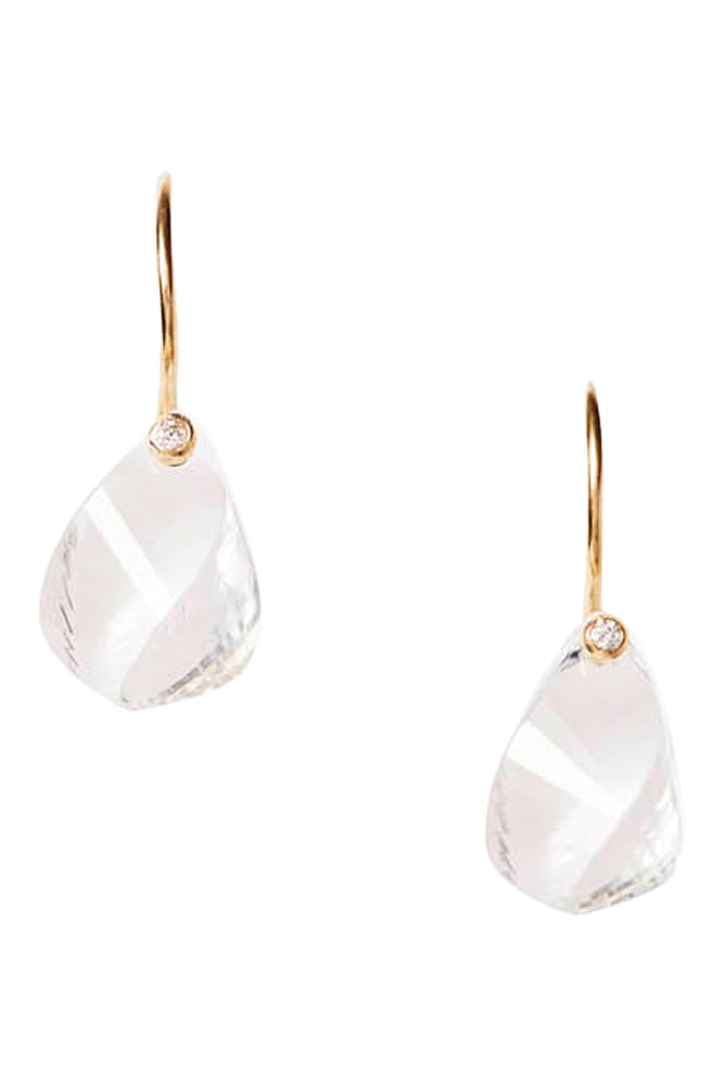 Chan Luu 14k Coronet Earrings in Clear Quartz