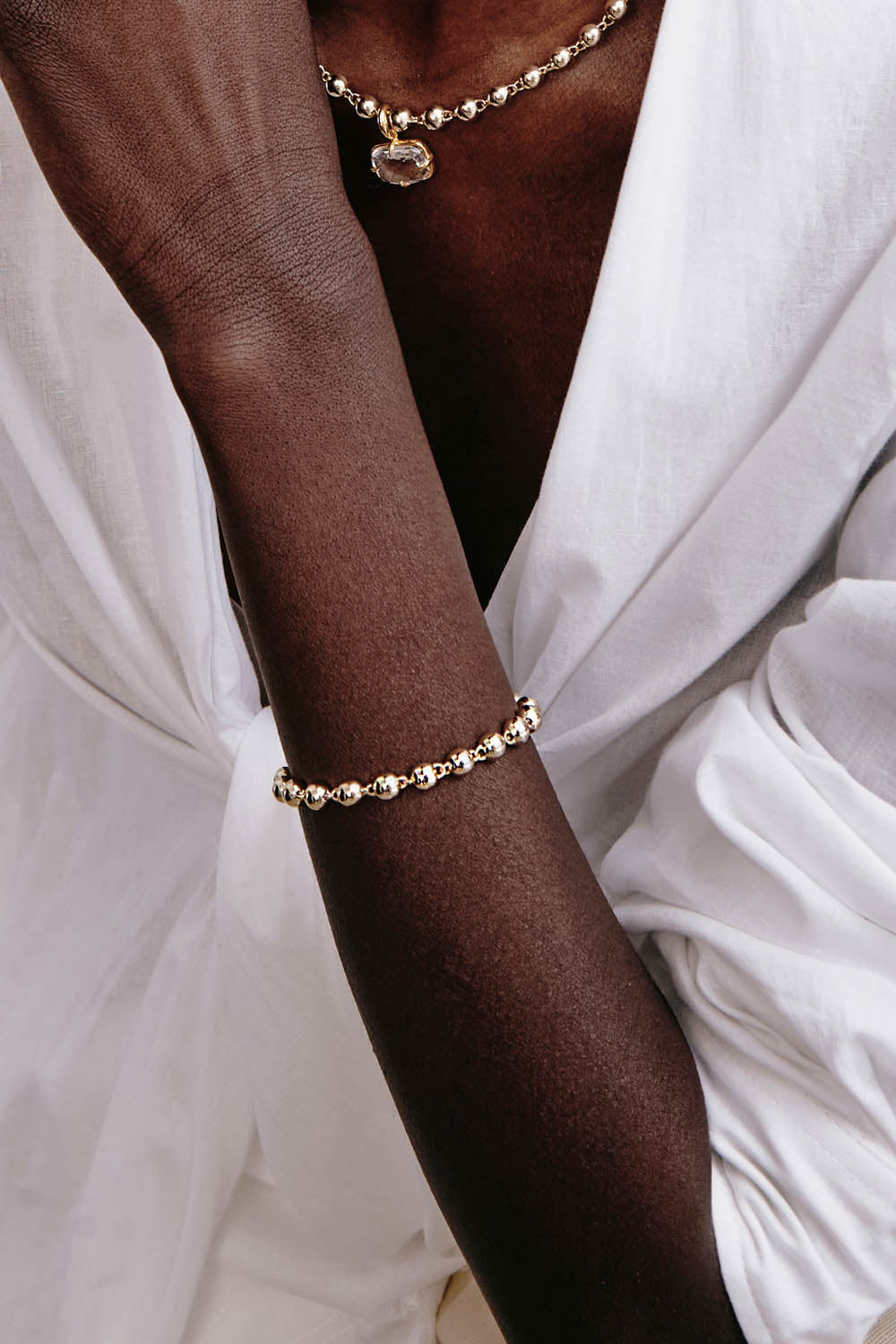 Chan Luu Andie Ball Chain Bracelet in Yellow Gold