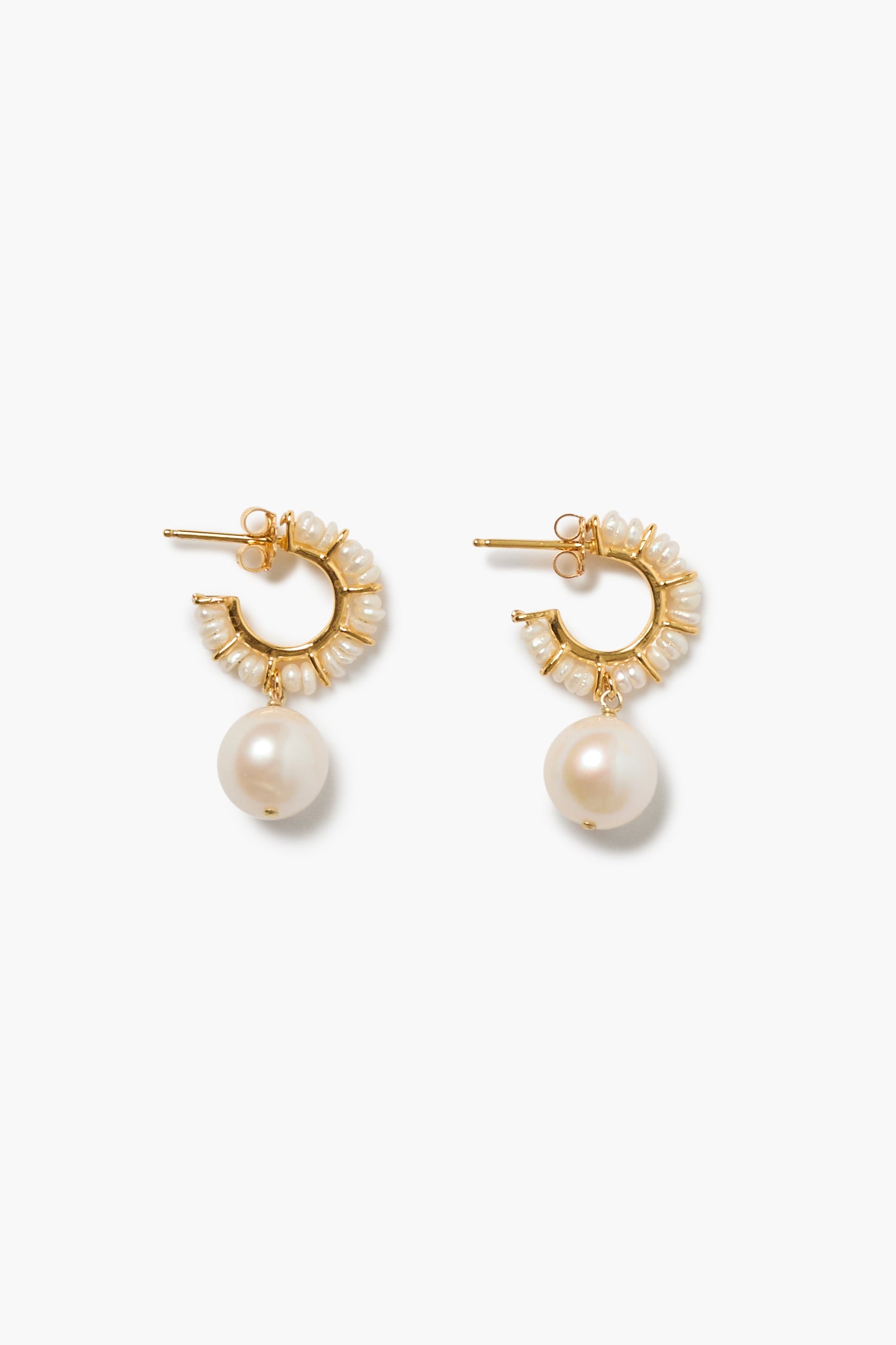 Chan Luu Maiden Hoop Earrings in White Pearl