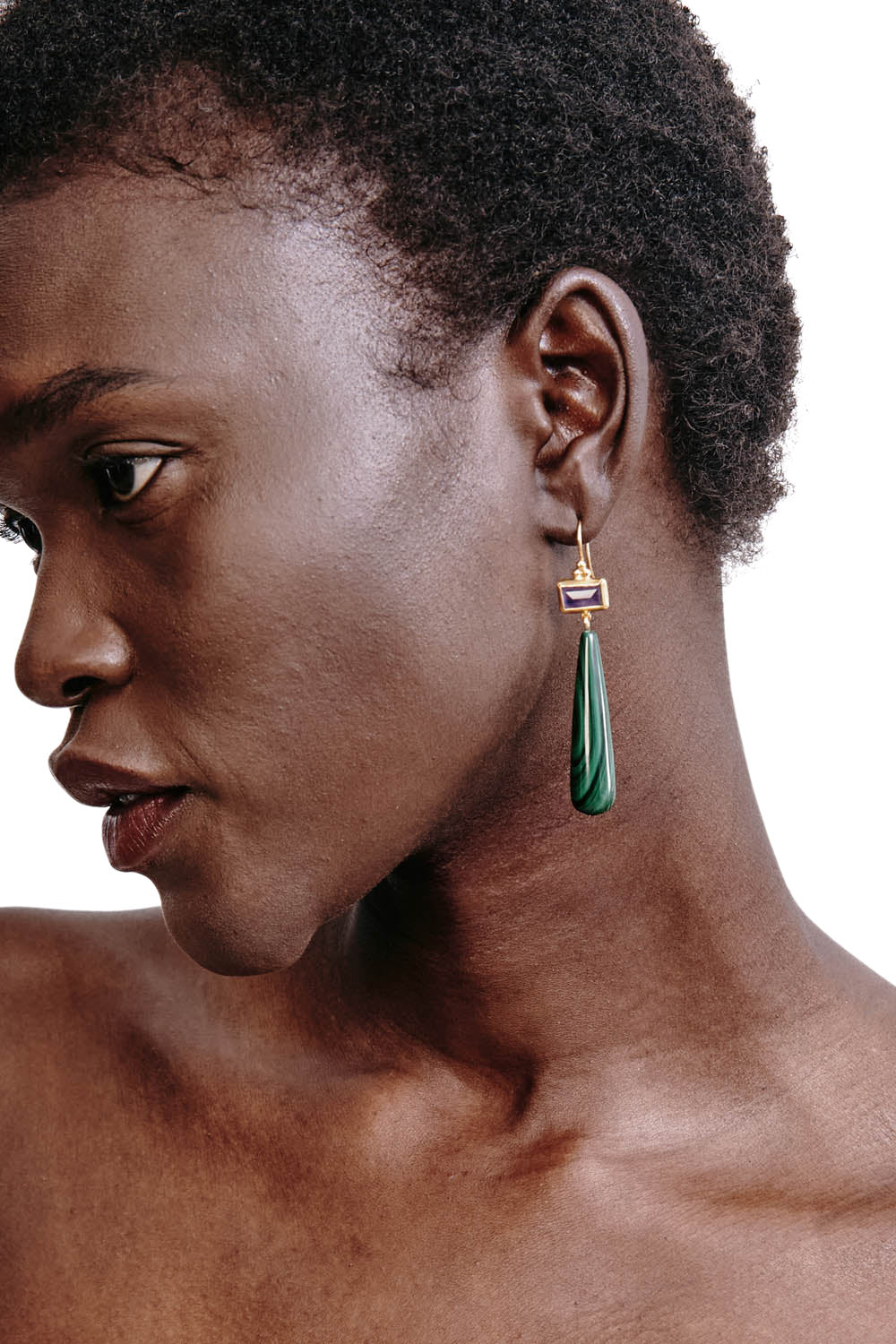 Chan Luu Messina Earrings Malachite Mix