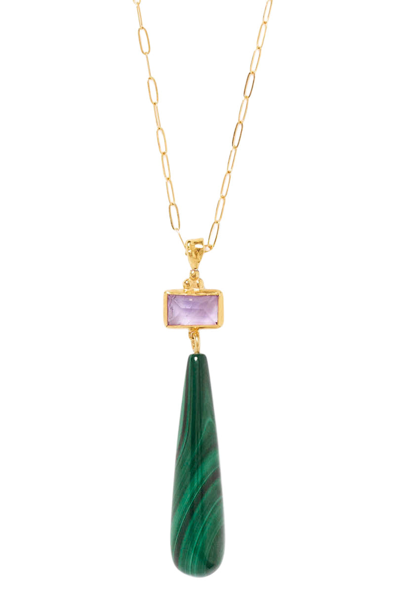 Chan Luu Messina Necklace in Malachite Mix