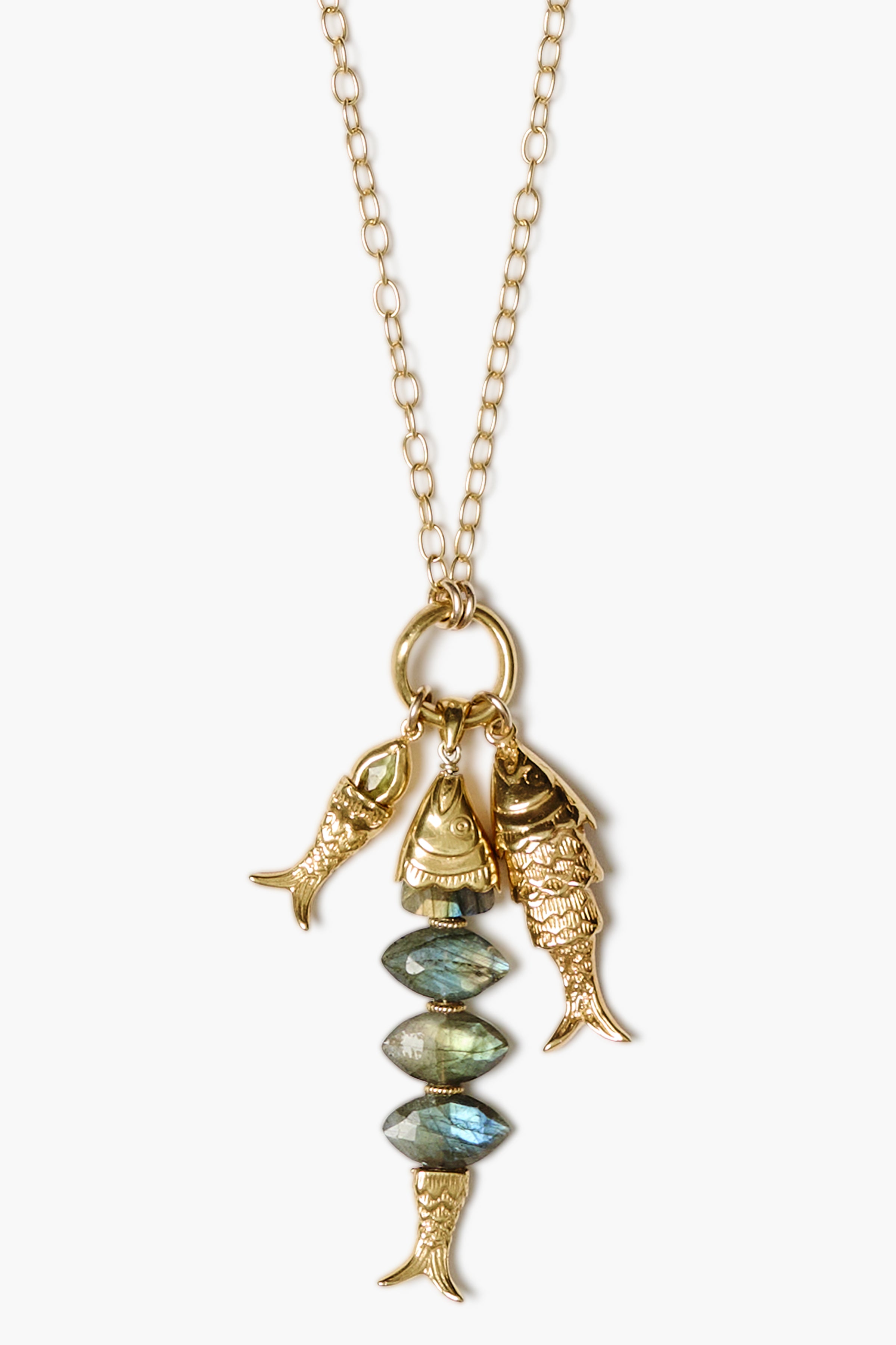 Chan Luu Orris Charm Necklace in Labradorite Mix