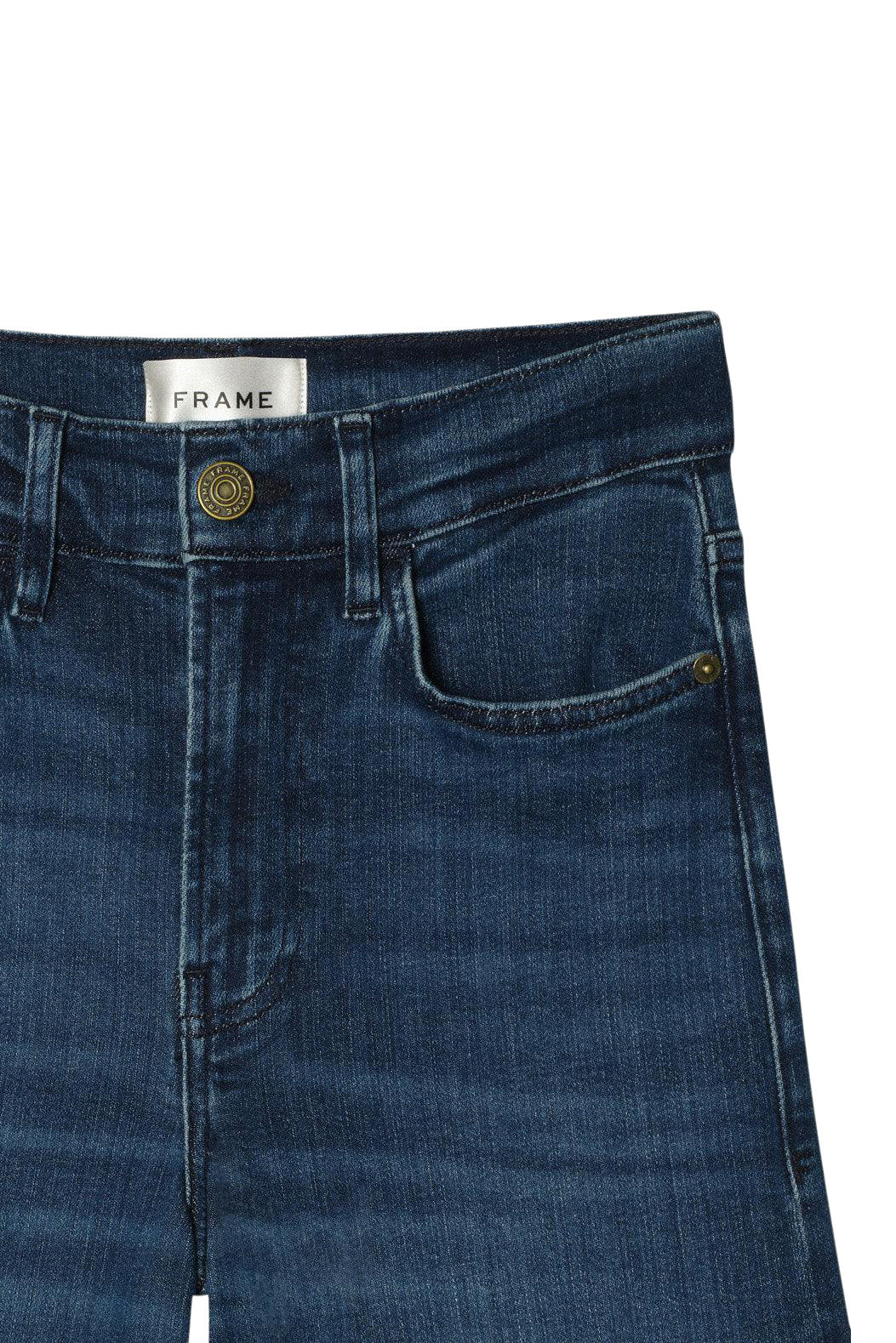 Frame Denim Le Palazzo Crop Raw Fray in Calvin