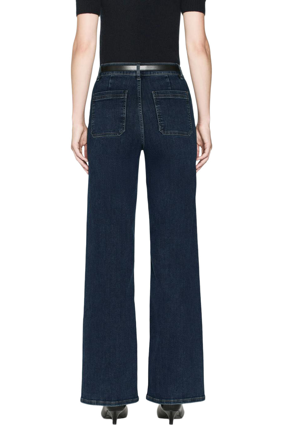 Frame Denim Le Slim Palazzo Bardot Pocket 
in Cursive