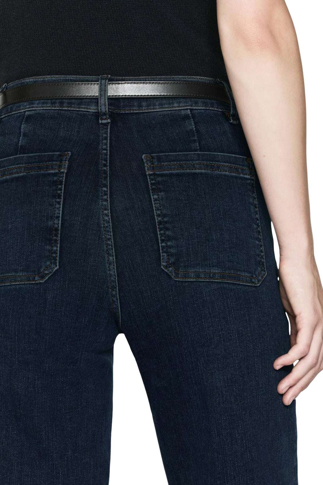 Frame Denim Le Slim Palazzo Bardot Pocket 
in Cursive