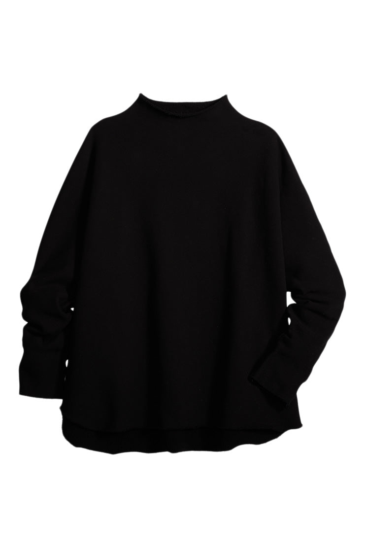 Frank & Eileen Effie Funnel Neck Capelet in Black