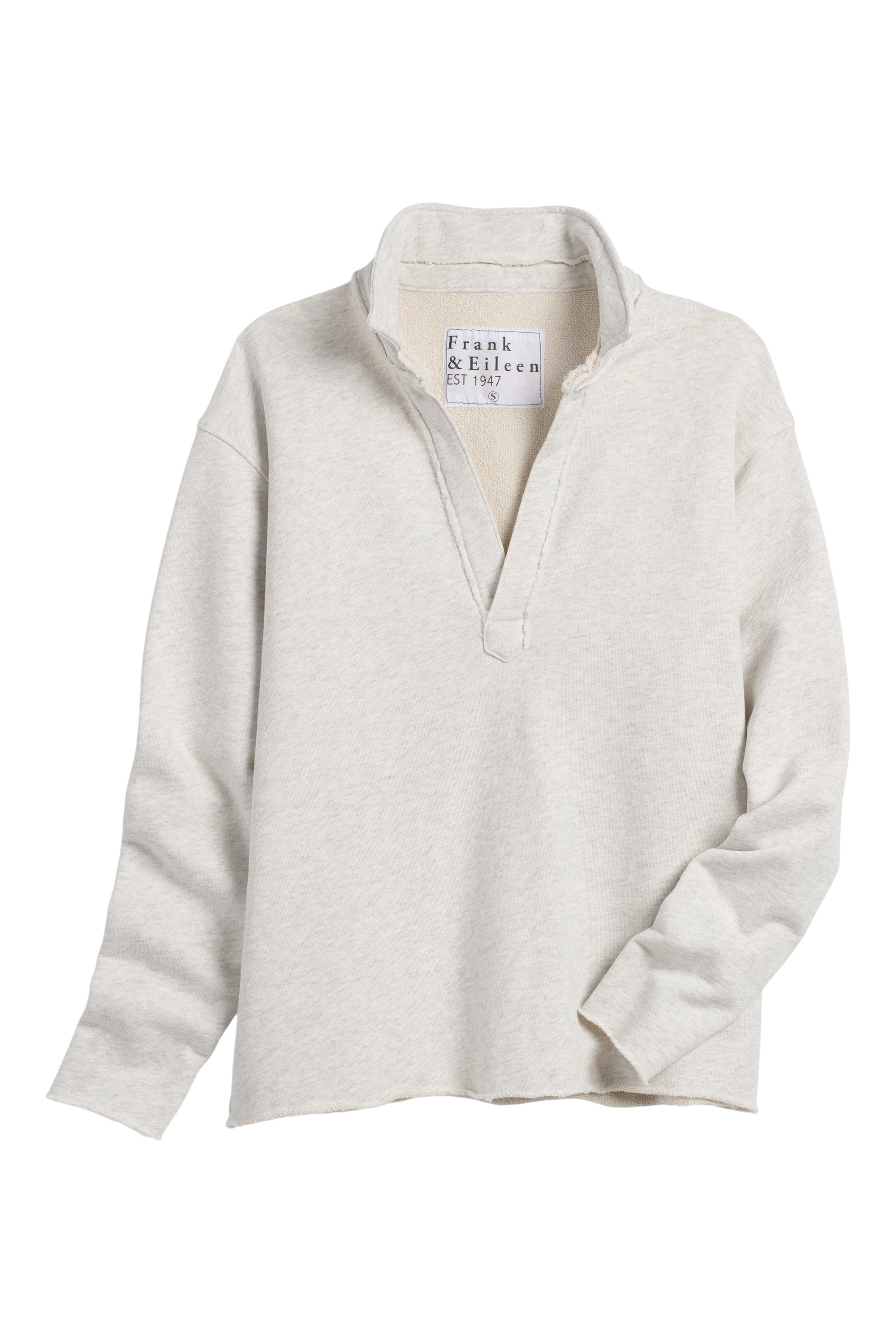 Frank & Eileen Patrick Popover Henley in Light Heather Gray Melange