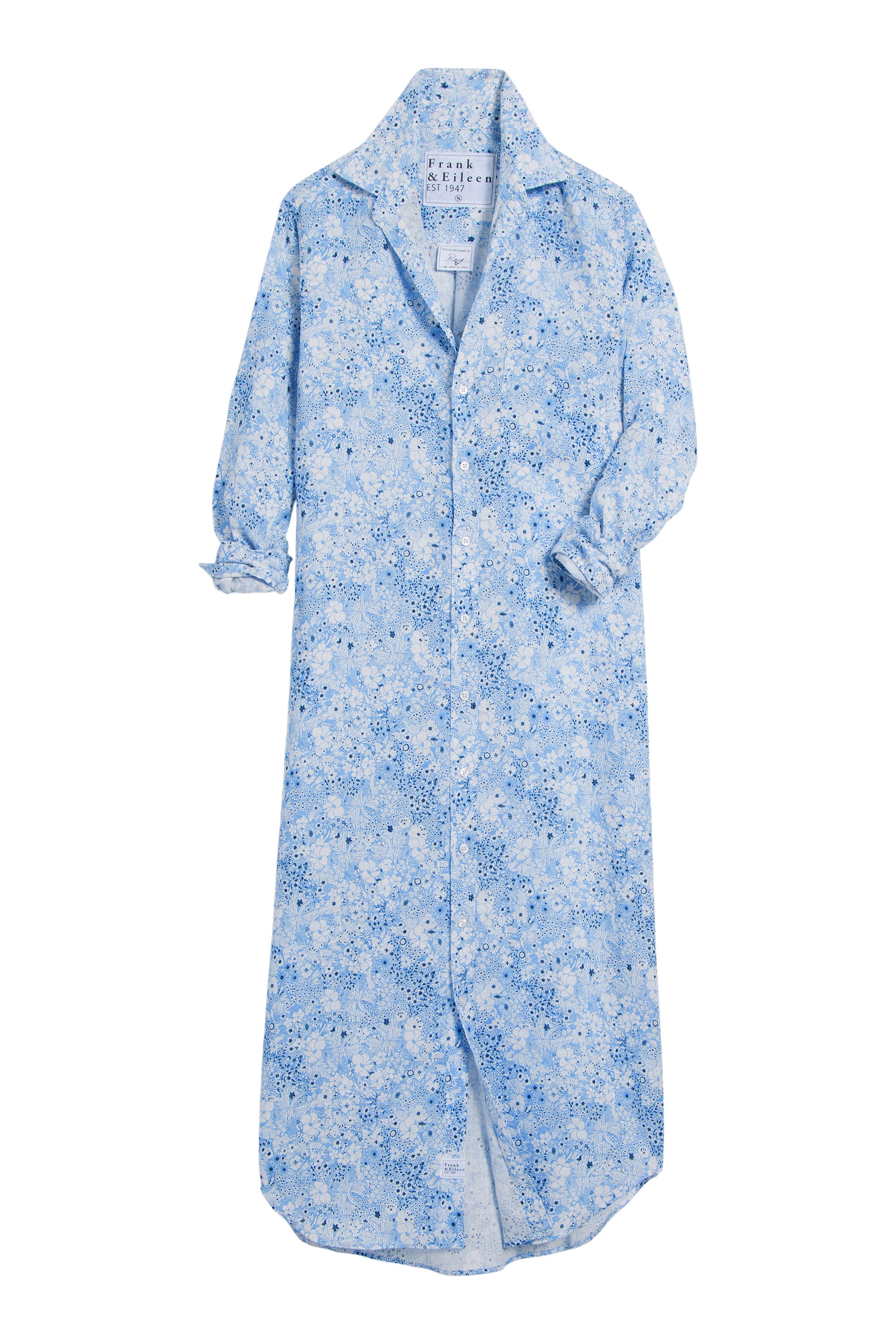 Frank & Eileen Rory Maxi Shirtdress in Blue Floral