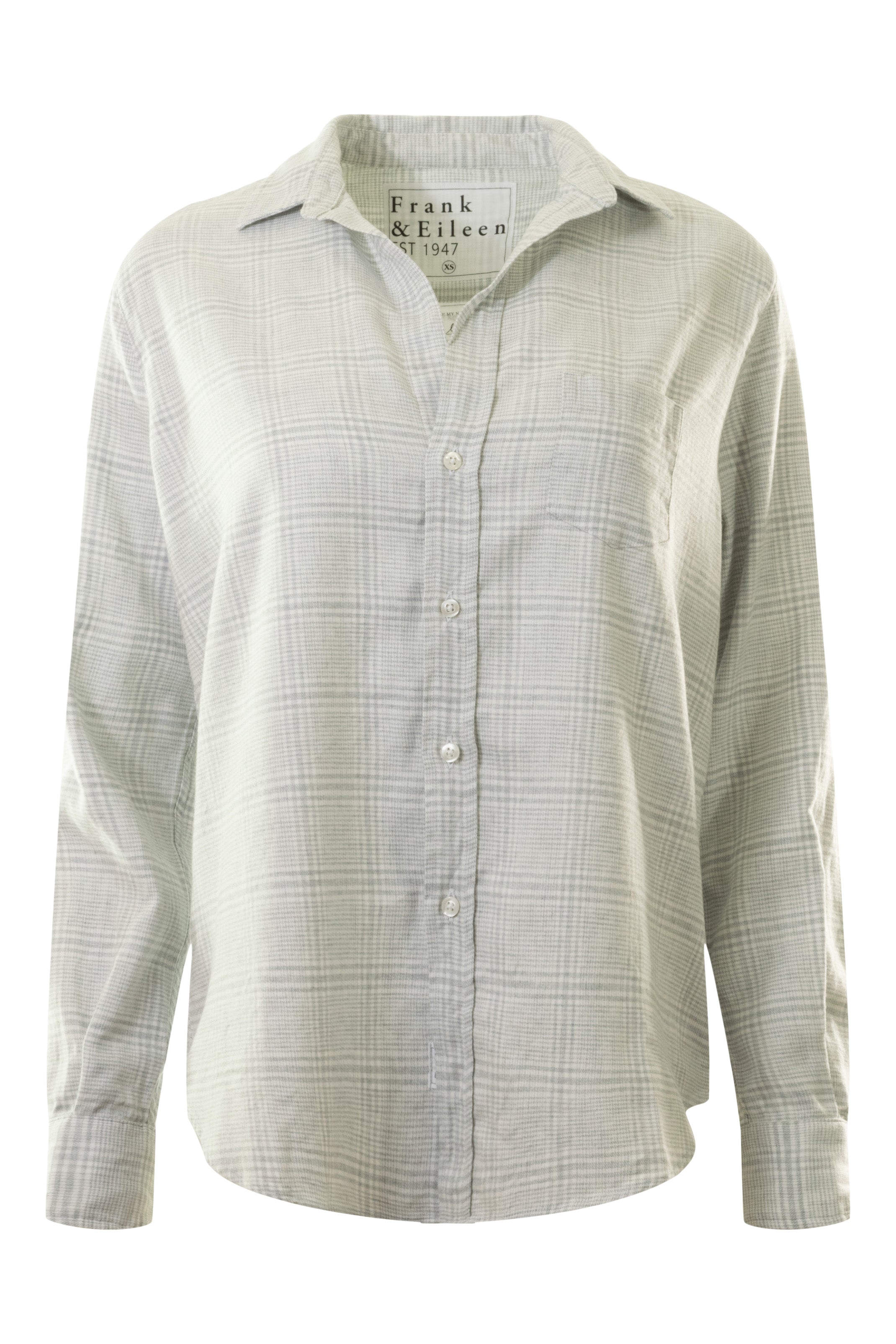 Frank & Eileen Relaxed Button-Up Shirt in Gray, White Plaid