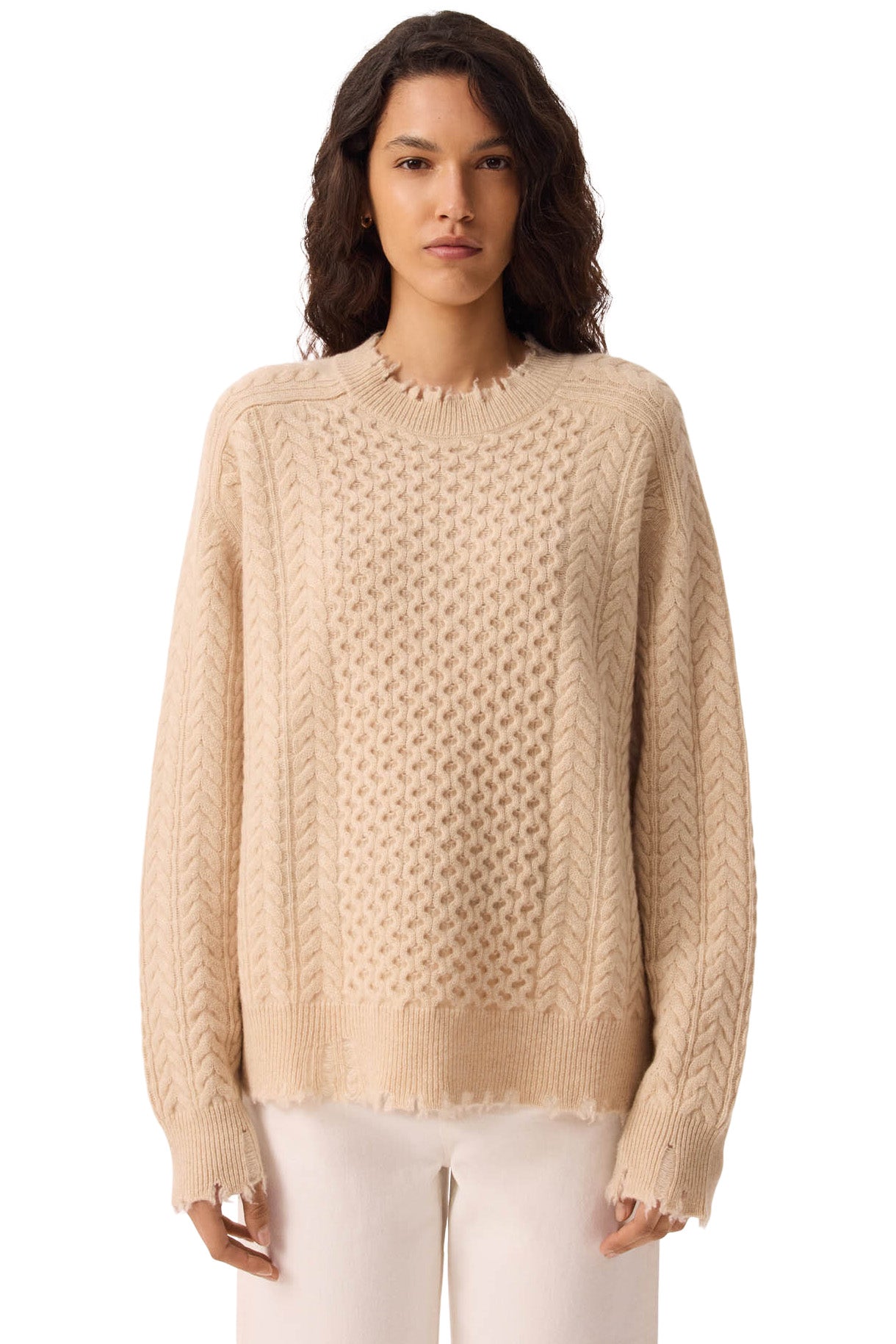 Kujten Ita Cable Crewneck in Organic