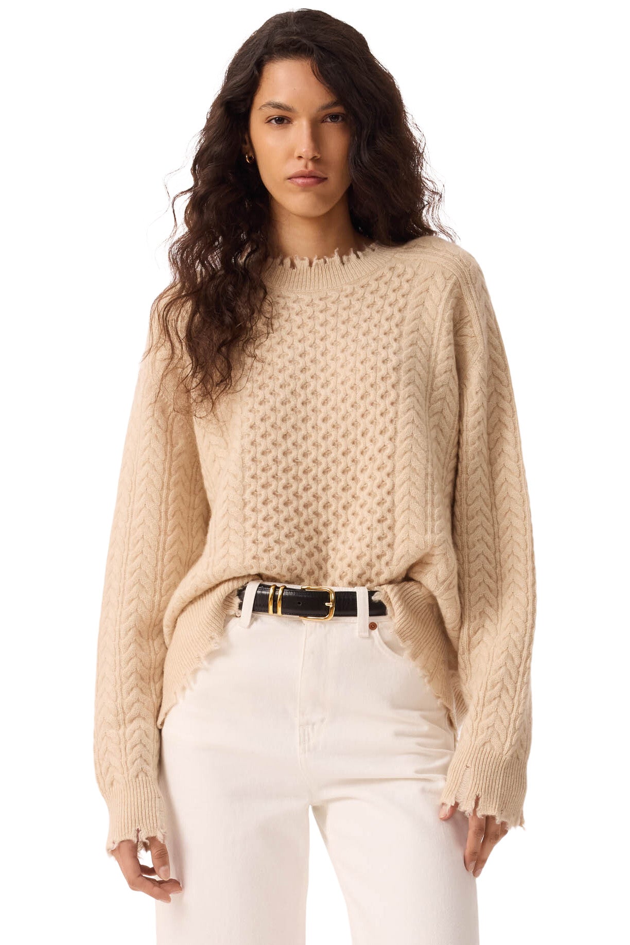 Kujten Ita Cable Crewneck in Organic