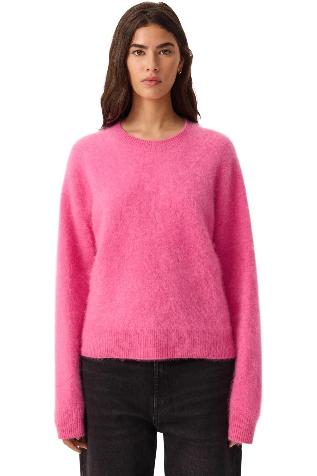 Kujten Loty Crewneck Sweater in Fuchsia