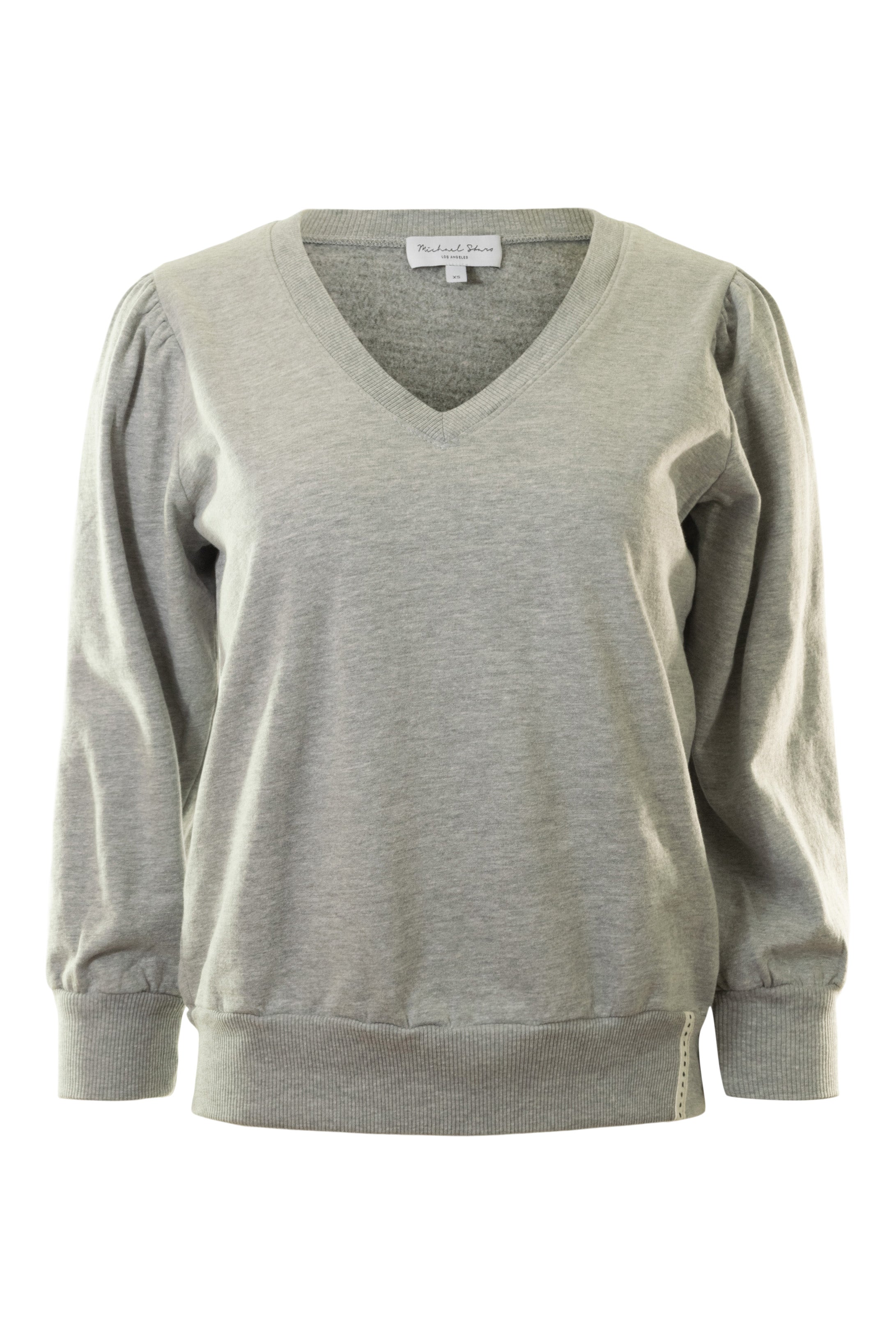 Michael Stars Kit V-neck Sweatshirt in Heather Grey