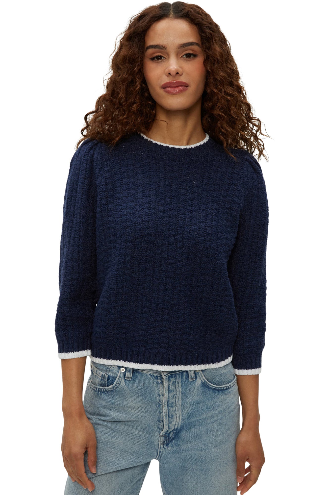 Michael Stars Leonora Puff Sleeve Sweater
 in Nocturnal