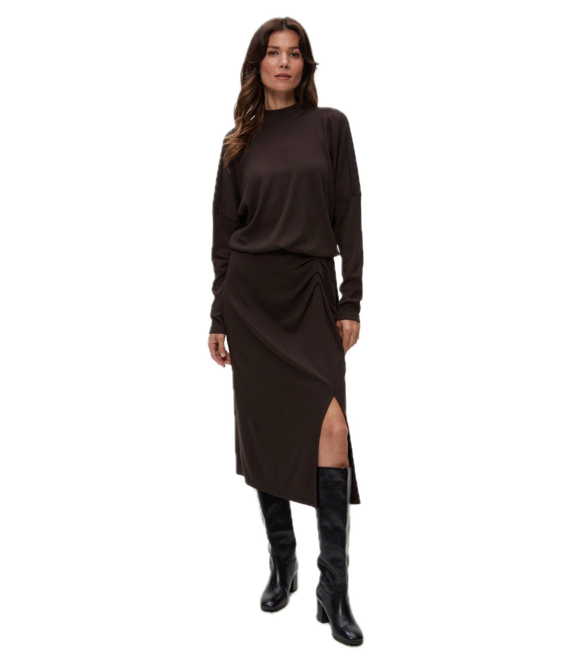 Michael Stars Lila Blouson Midi Dress in Java