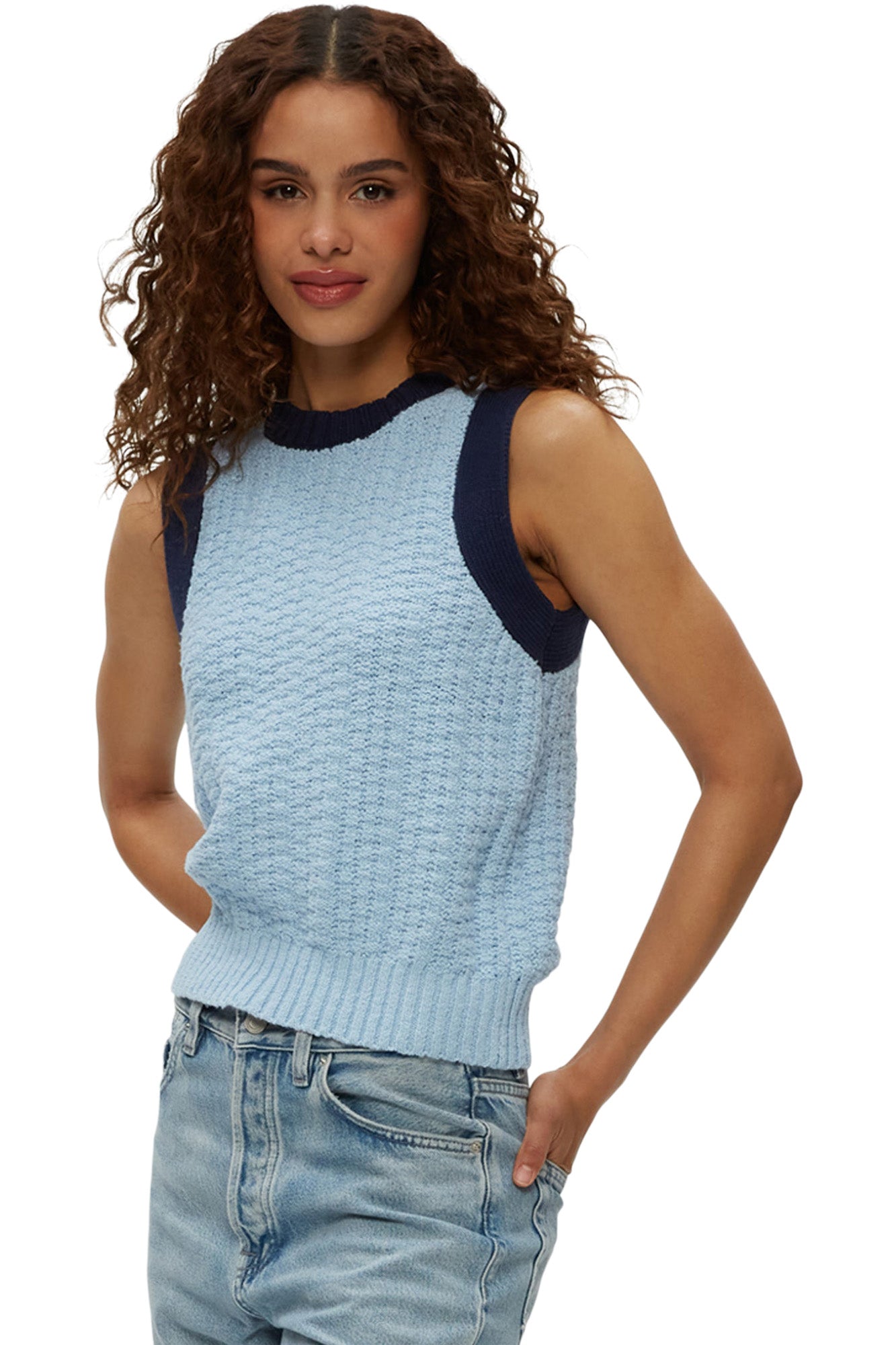 Michael Stars Sia Sleeveless Sweater in Fountain