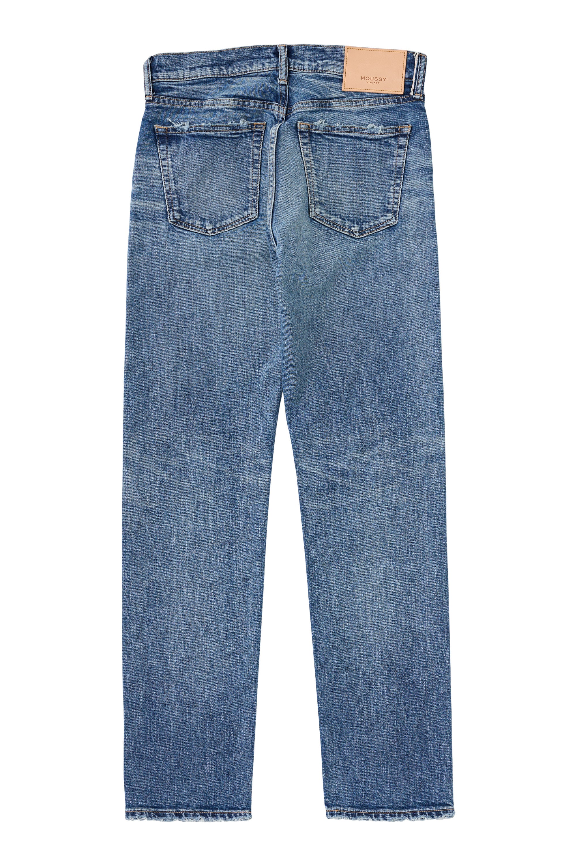 Moussy Denim Linden Slim Straight Jeans in Light Blue