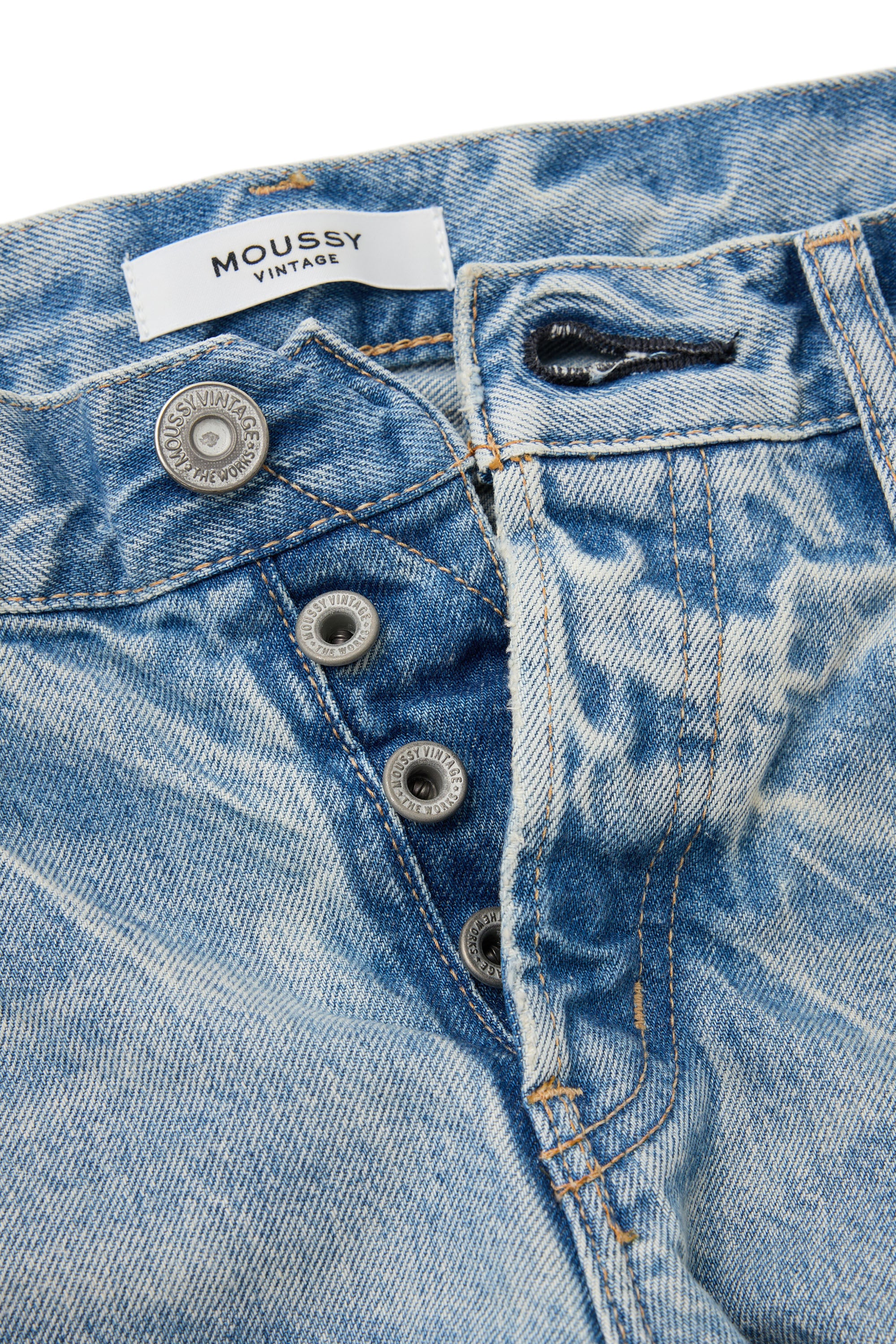 Moussy Denim Wildwood Straight Leg in Light Blue