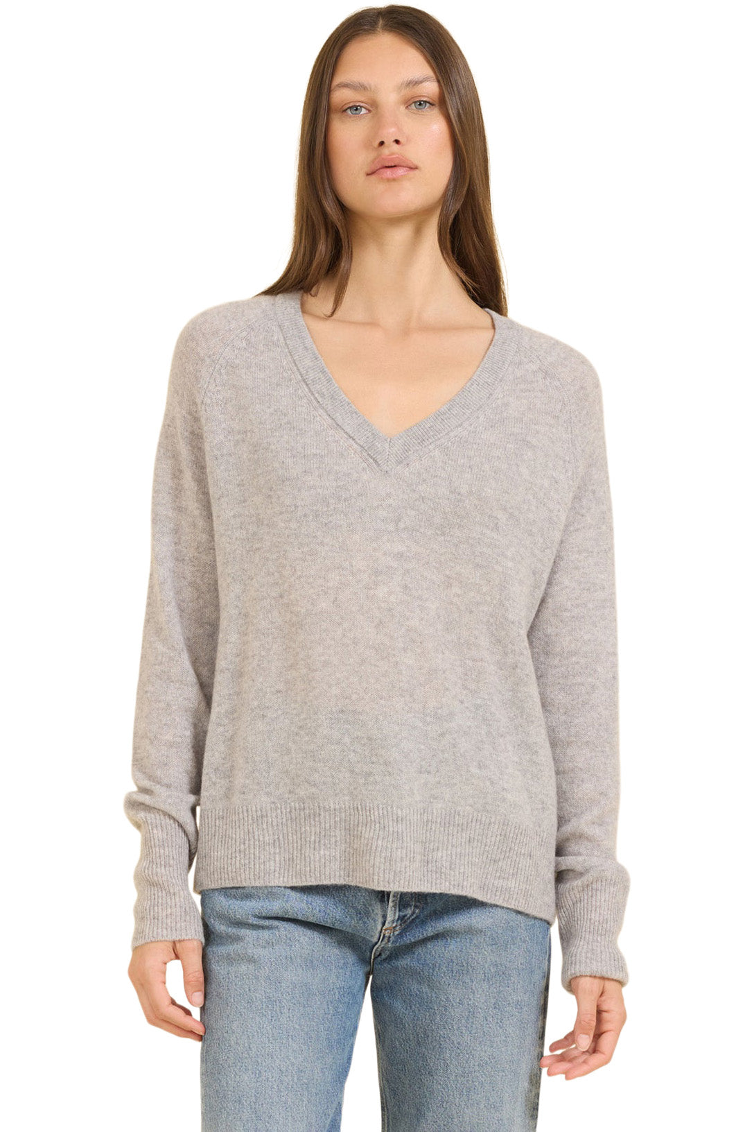 One Grey Day Sloane V-neck Cashmere Sweater