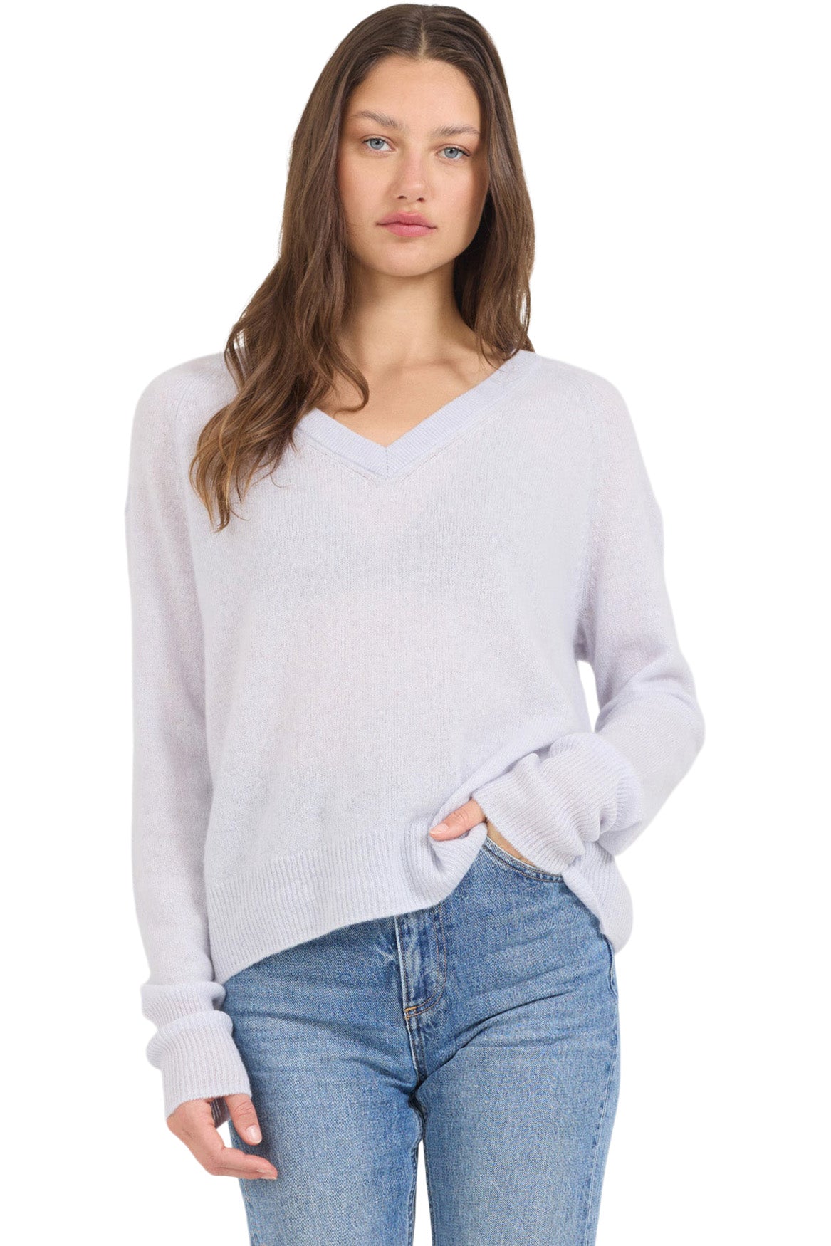 One Grey Day Sloane V-neck Cashmere Sweater