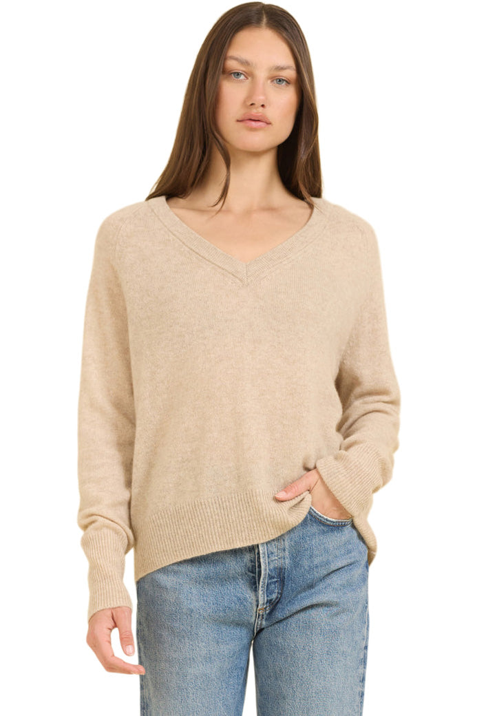 One Grey Day Sloane V-neck Cashmere Sweater