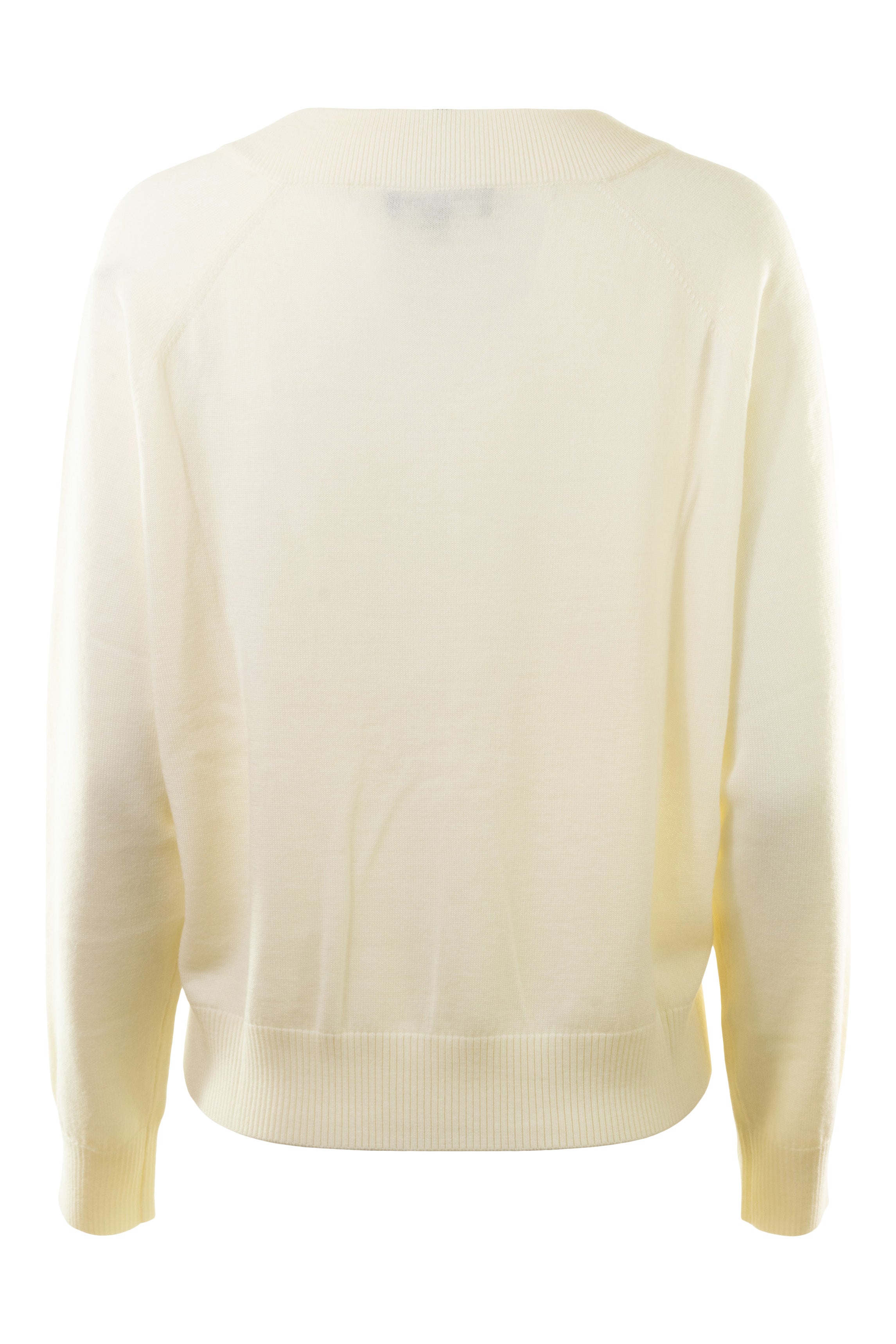 Repeat Cashmere Wool V-neck Sweater in Cream