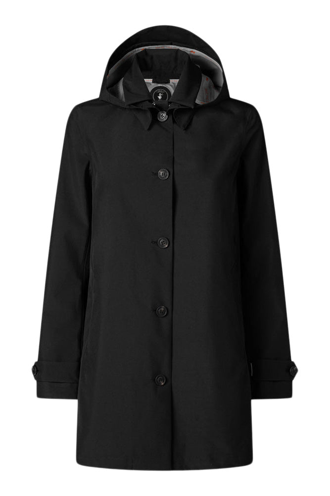 Save The Duck April Hooded Raincoat in Black