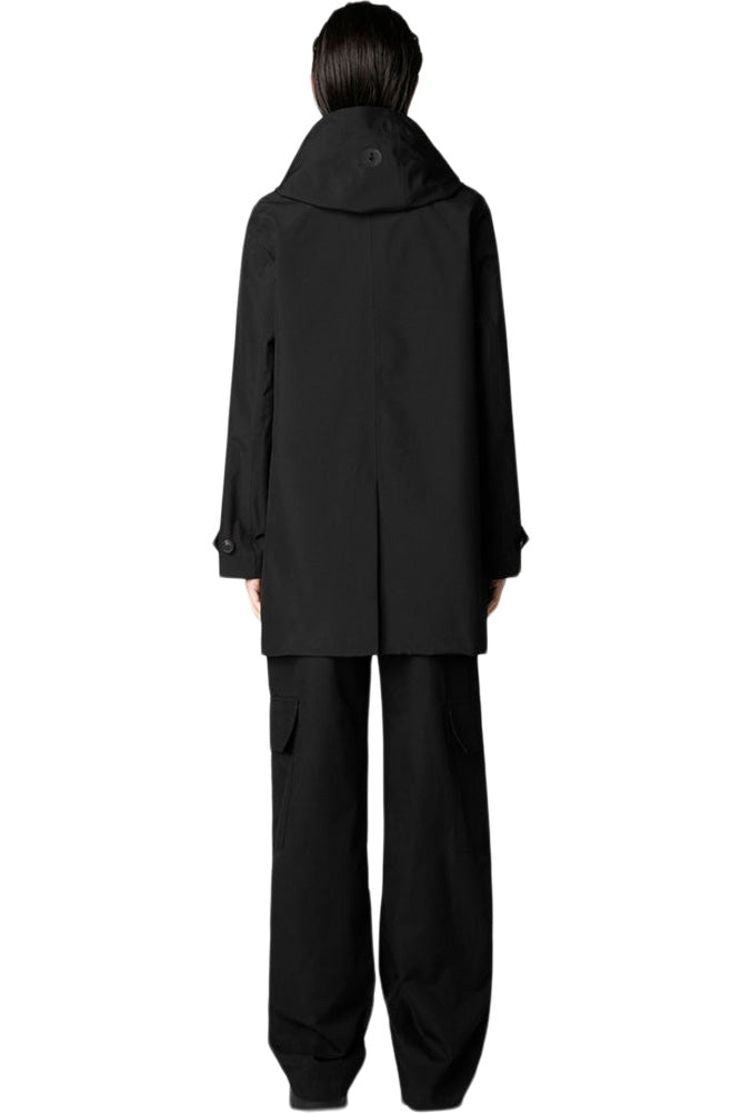 Save The Duck April Hooded Raincoat in Black