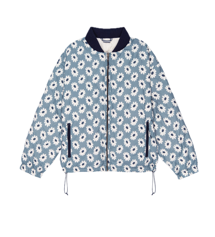 The Great Reversible Ultra Light Down Puffer in Falling Daisy - Cream